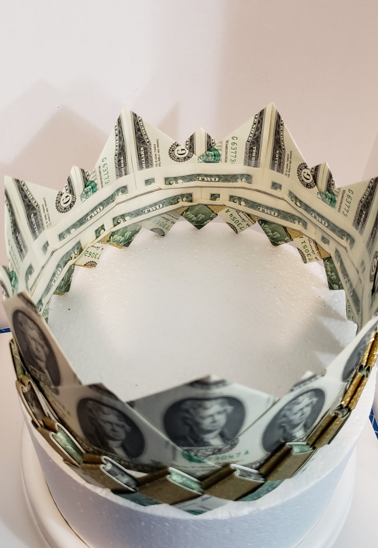 Wearable 2 layer graduation money crown with band for any ceremony