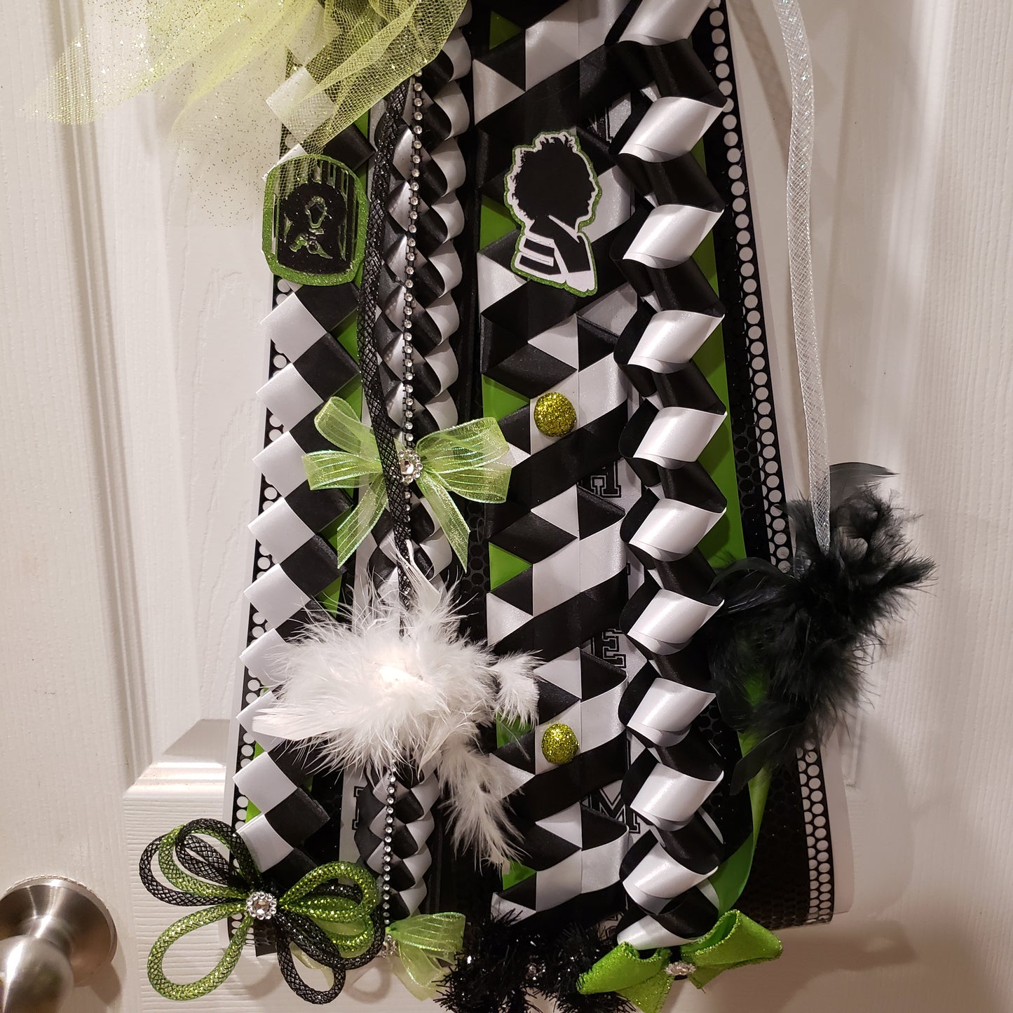 Single Beetlejuice themed inspired Homecoming mum. (Premade)
