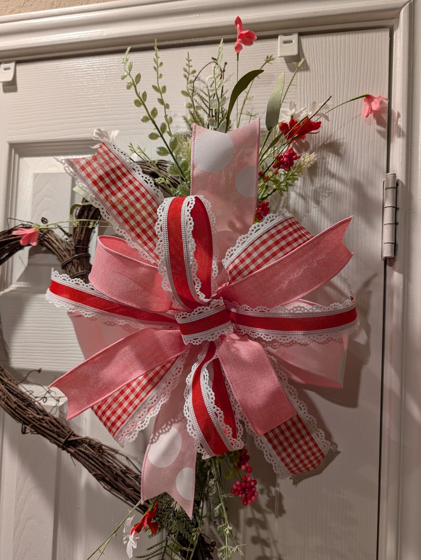 Grapevine twig heart Valentine's Day door hanger or wall decor