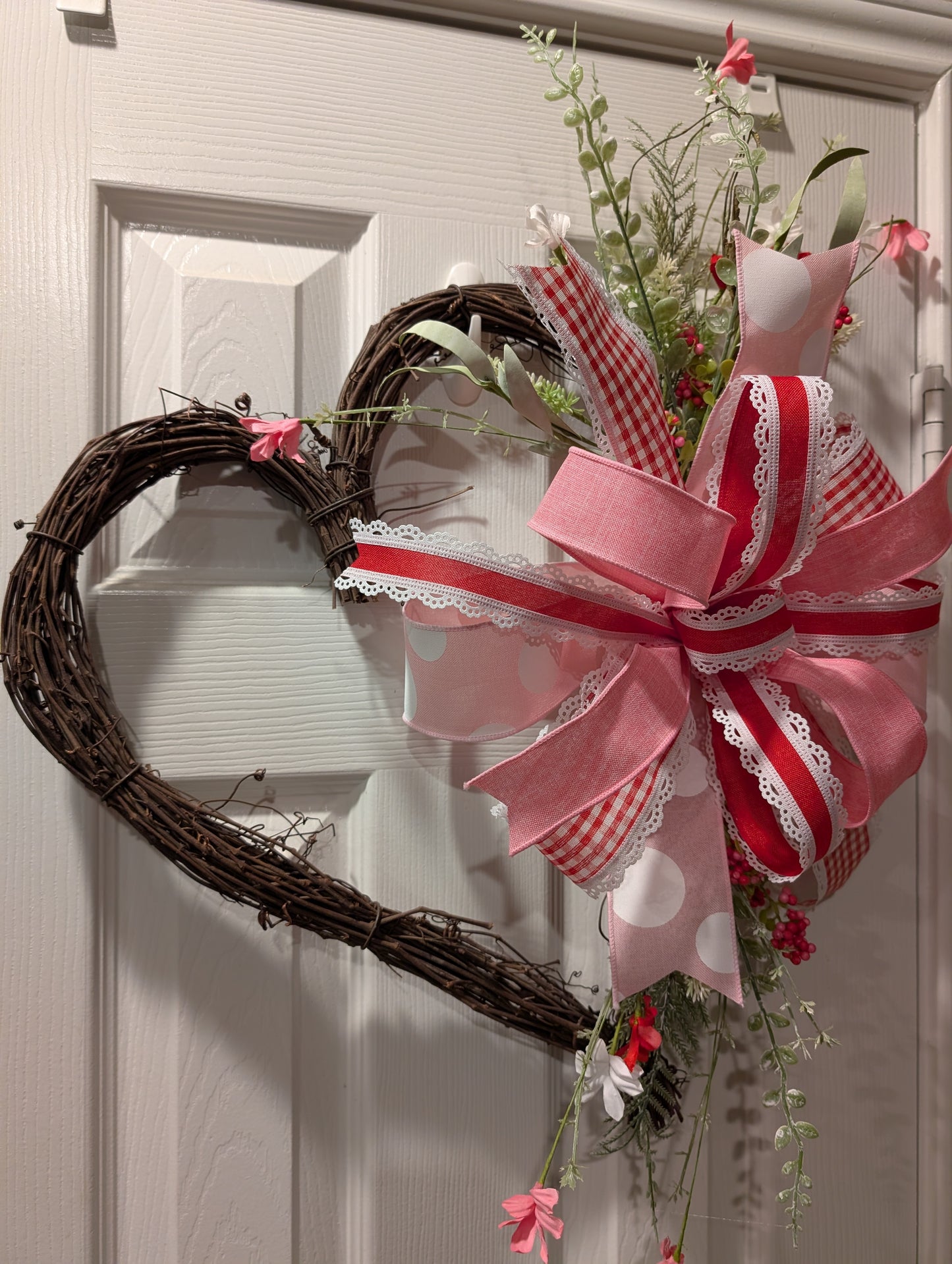 Grapevine twig heart Valentine's Day door hanger or wall decor