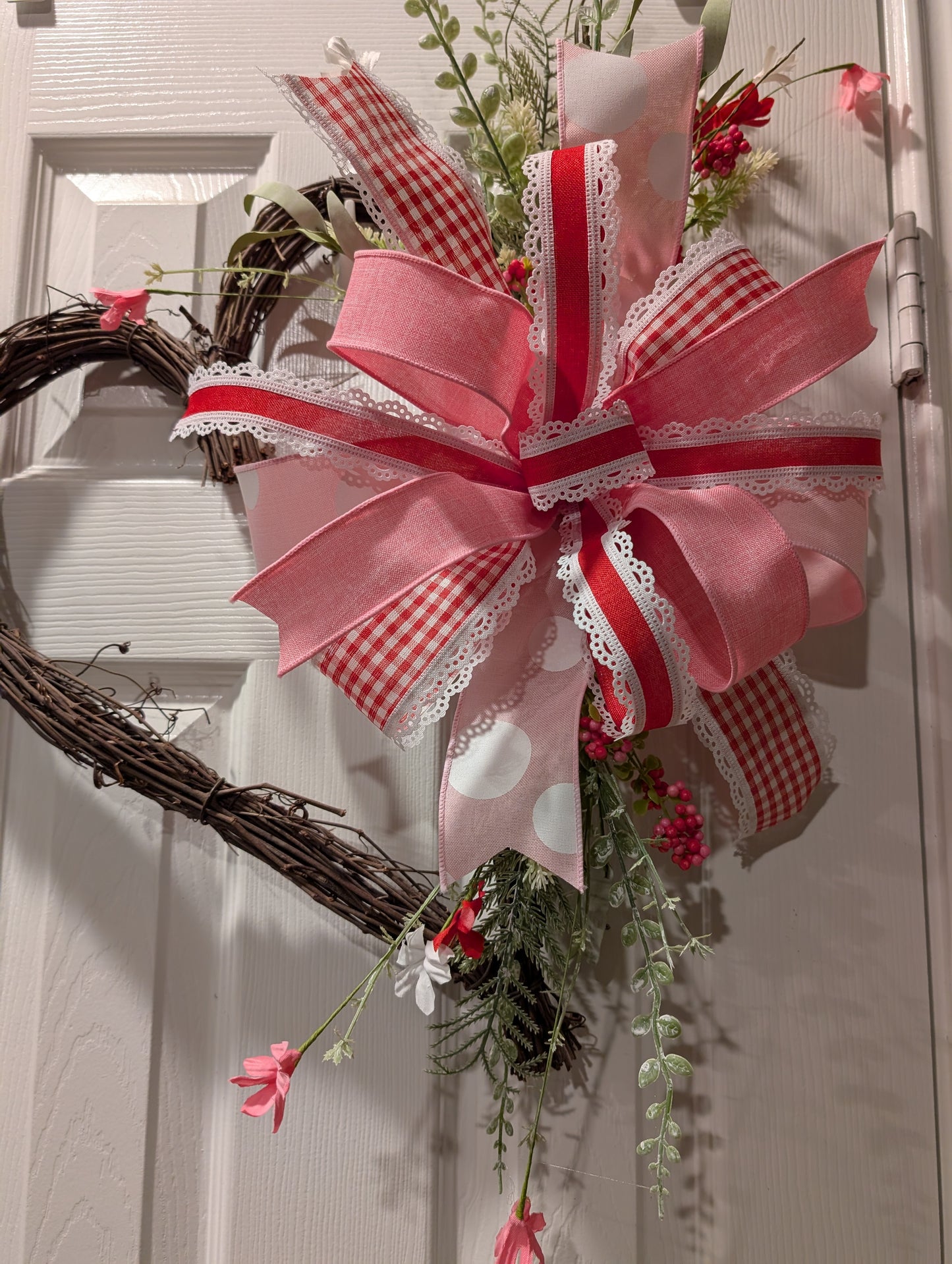 Grapevine twig heart Valentine's Day door hanger or wall decor