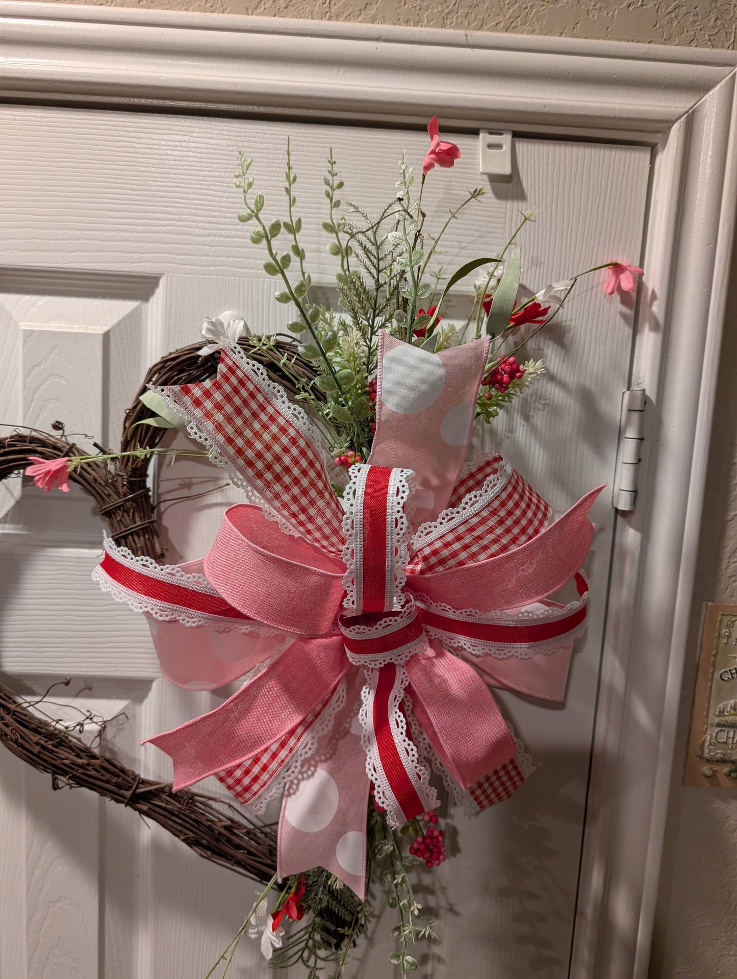 Grapevine twig heart Valentine's Day door hanger or wall decor