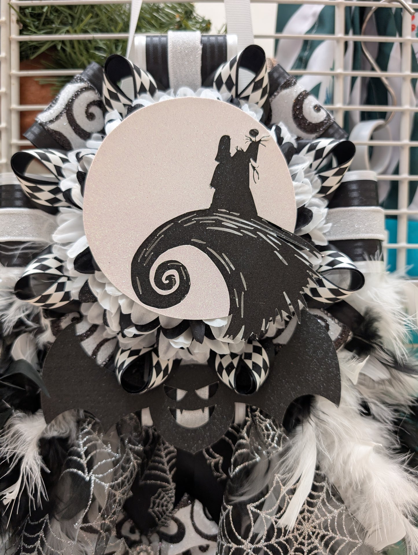 Single Jack Skellington Nightmare Before Christmas theme inspired Homecoming mum. (Premade)