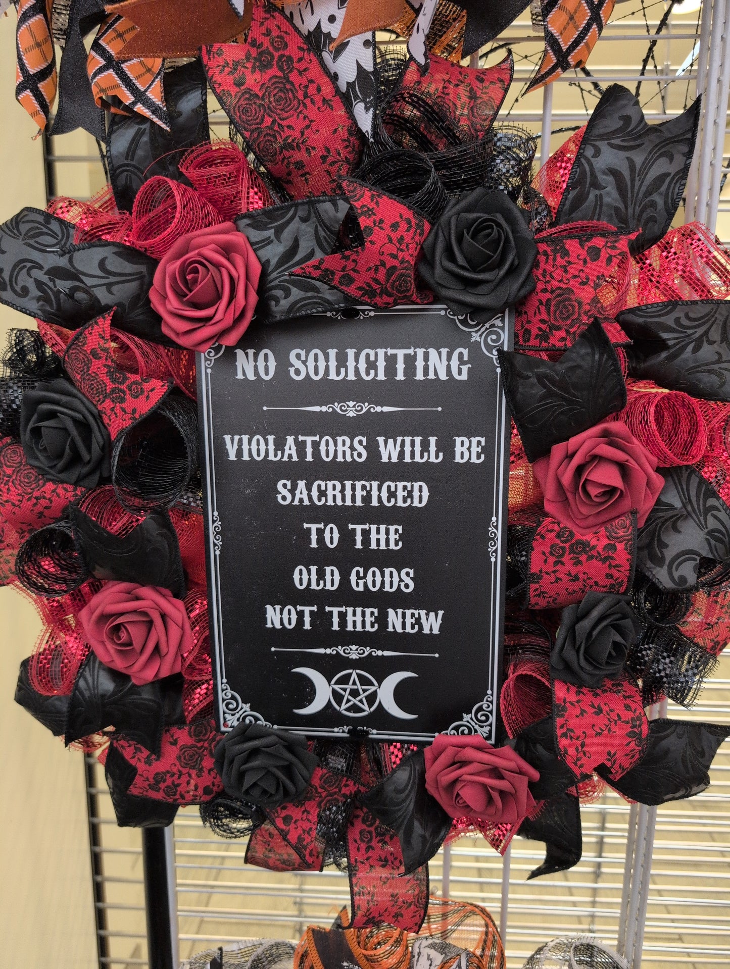No Soliciting Everyday or Halloween wreath