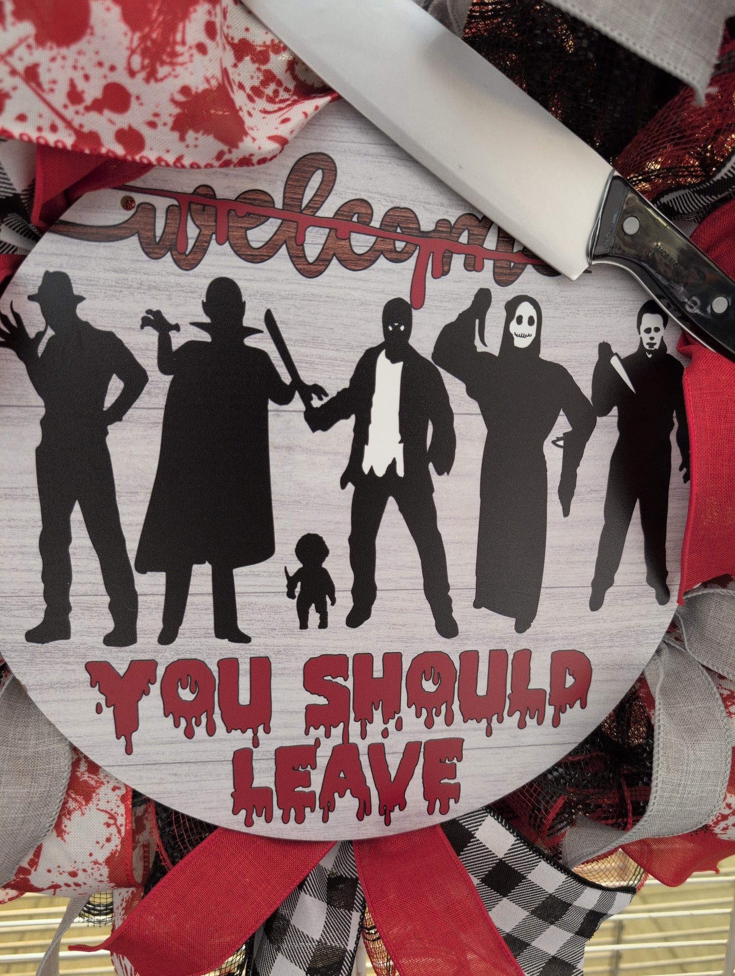 You Should Leave Halloween wreath