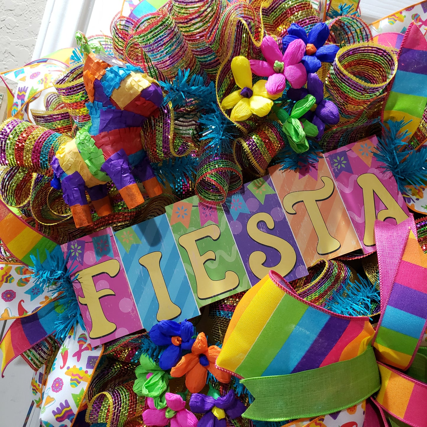 Large Fiesta wreath or door hanger, swag.