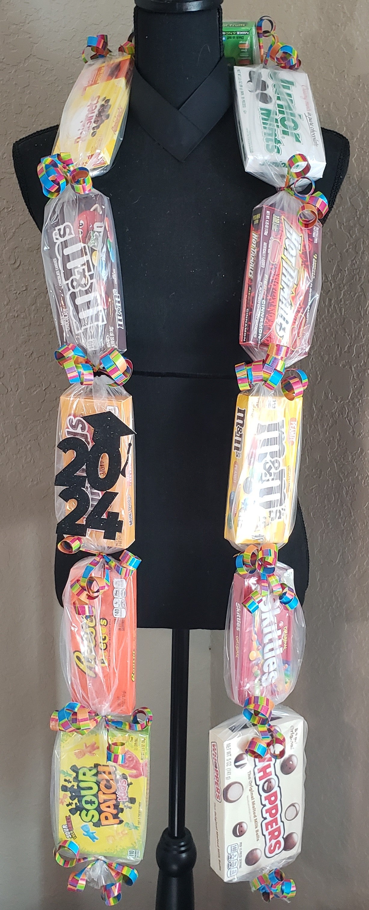 Graduation full size box candy leis.