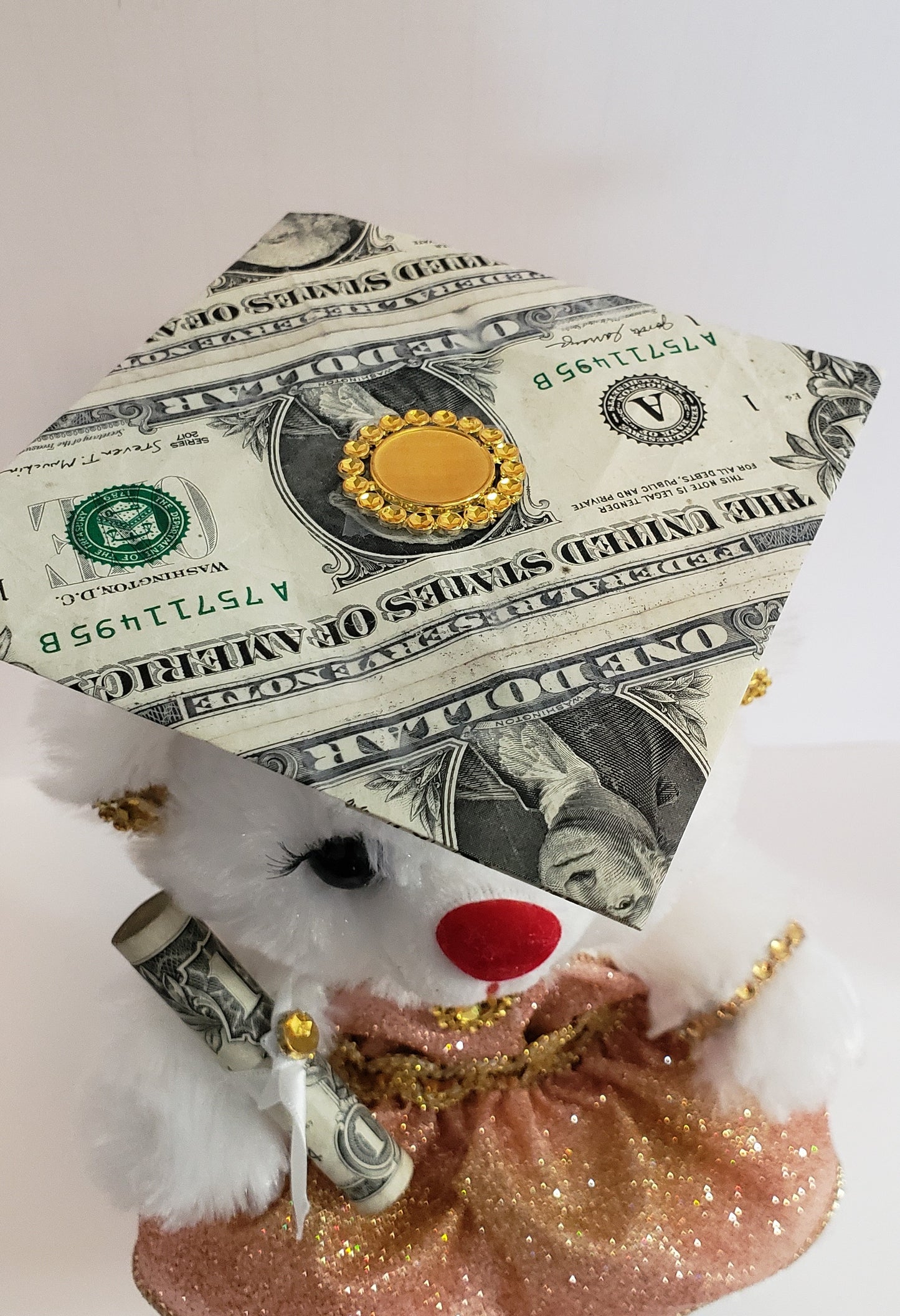 Money graduation dressed bear with bling