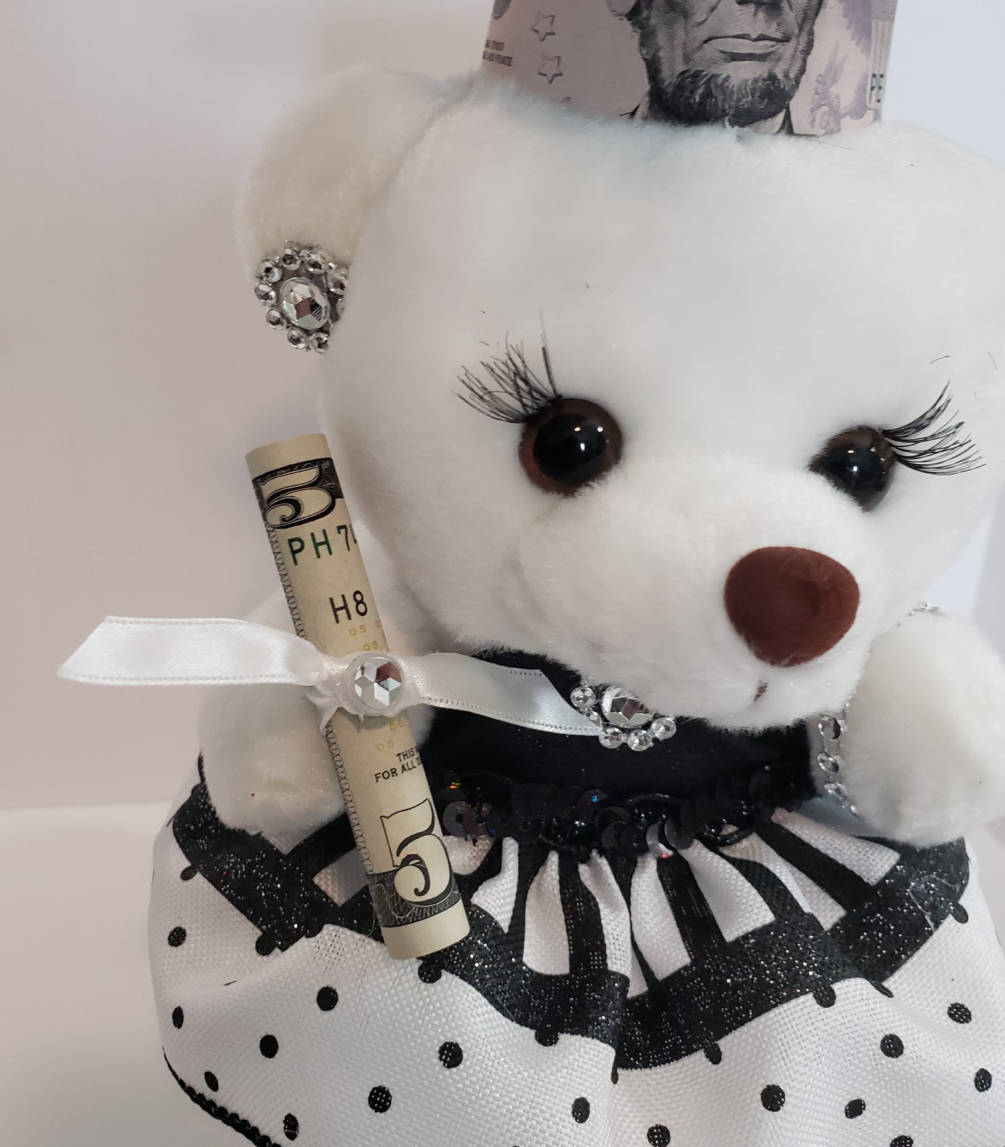 Money graduation dressed bear with bling