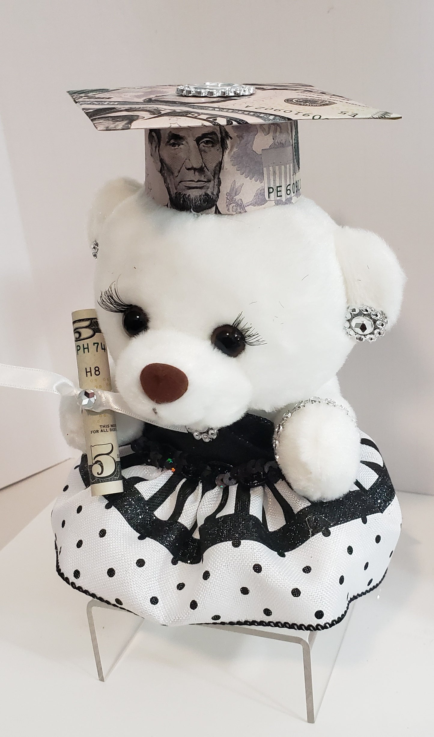 Money graduation dressed bear with bling