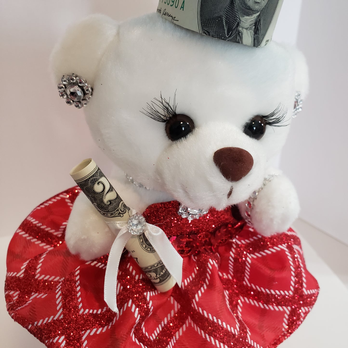 Money graduation dressed bear with bling