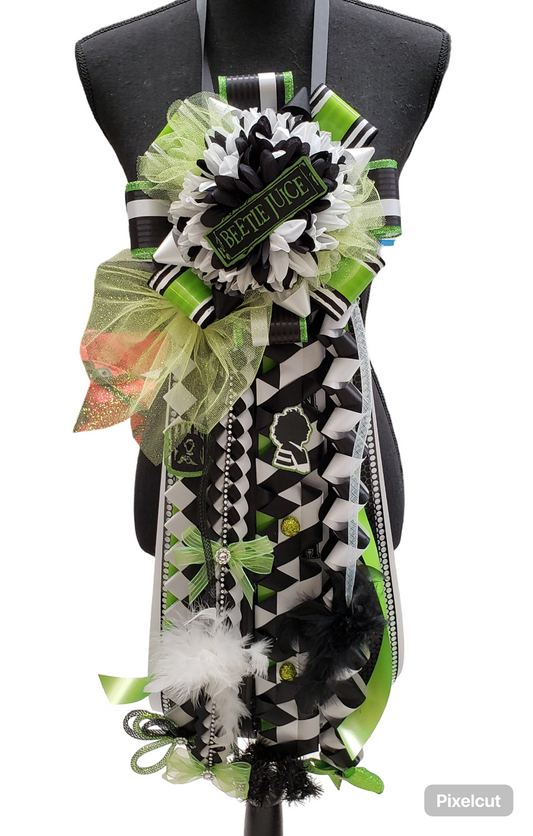 Beetlejuice themed inspired Homecoming mum. (Premade)