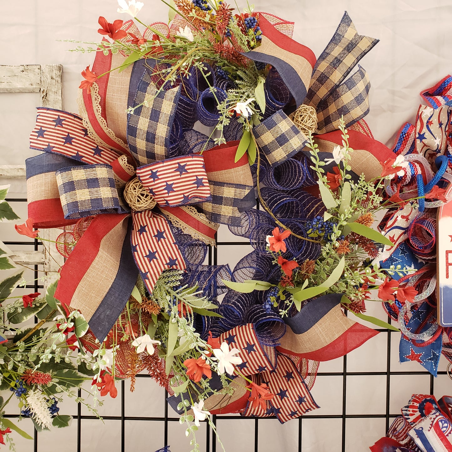 Memorial Day or 4th of July Americana wall/door wreath