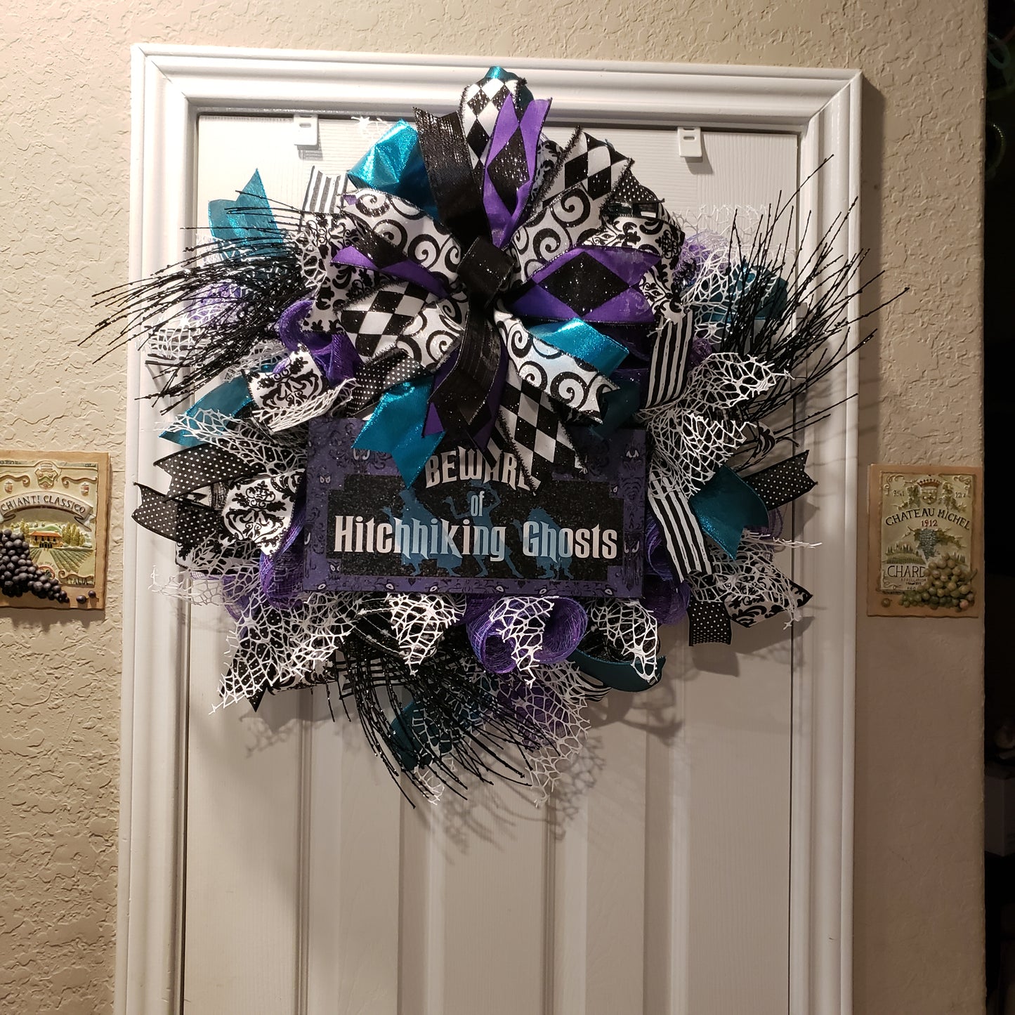 Haunted mansion hitch hickers Halloween wreath