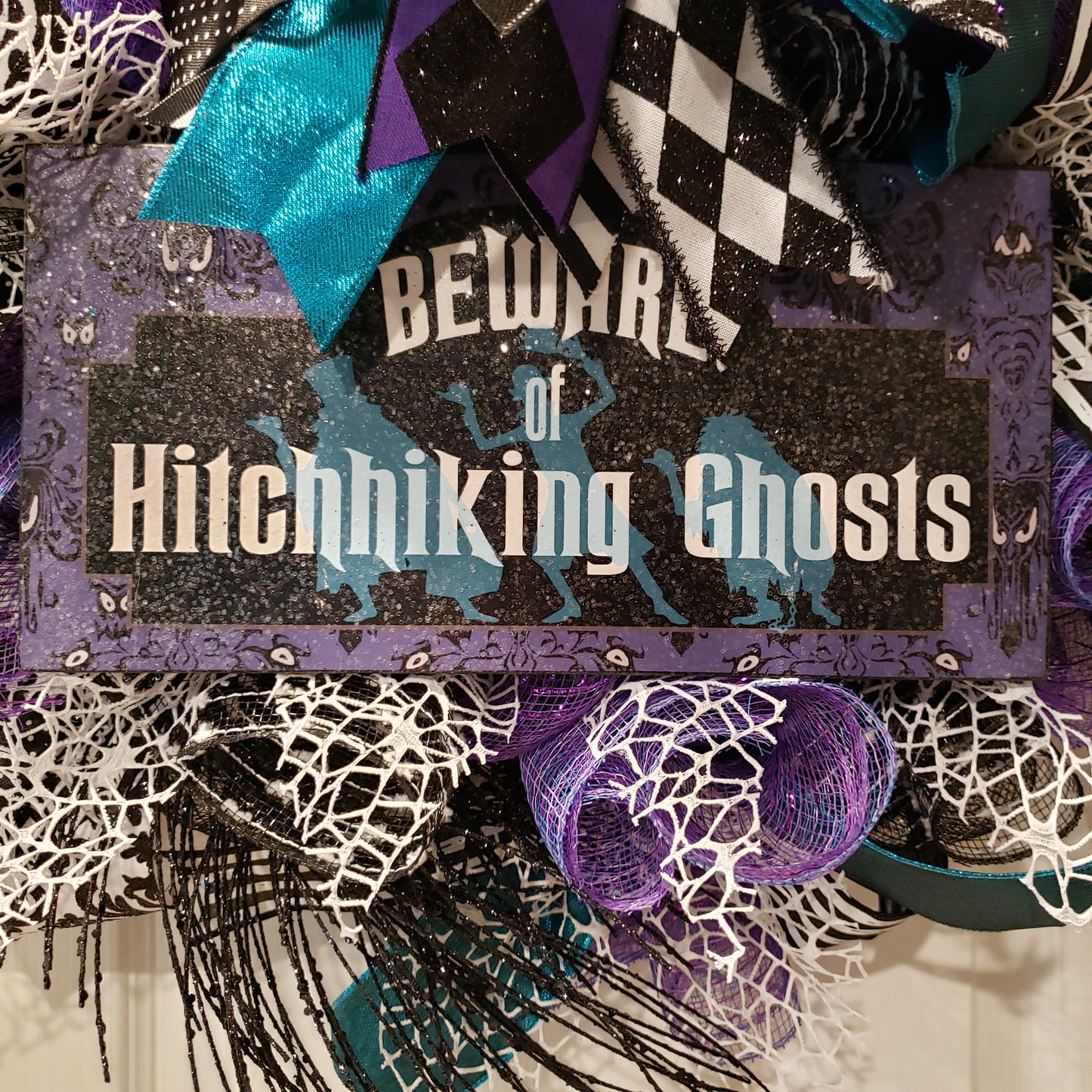 Haunted mansion hitch hickers Halloween wreath