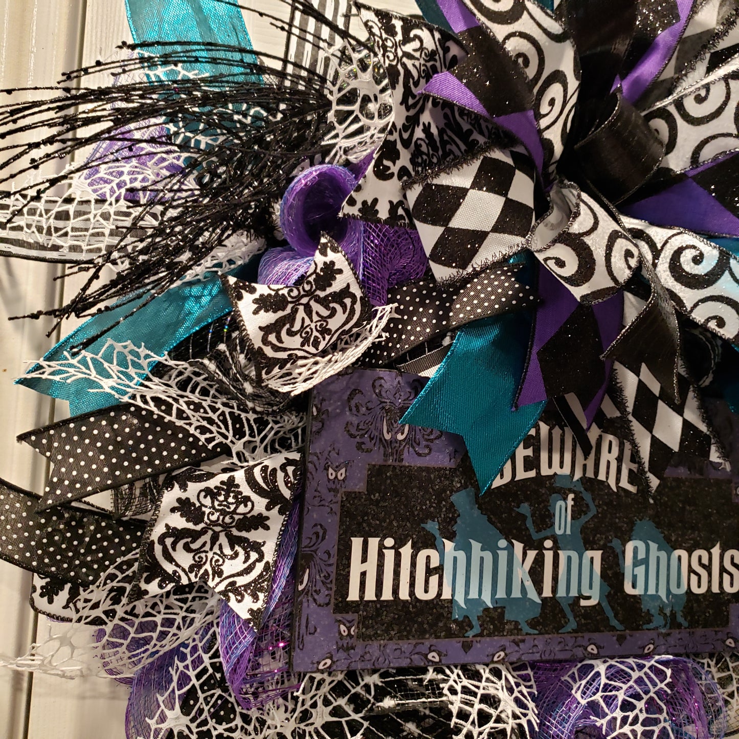 Haunted mansion hitch hickers Halloween wreath