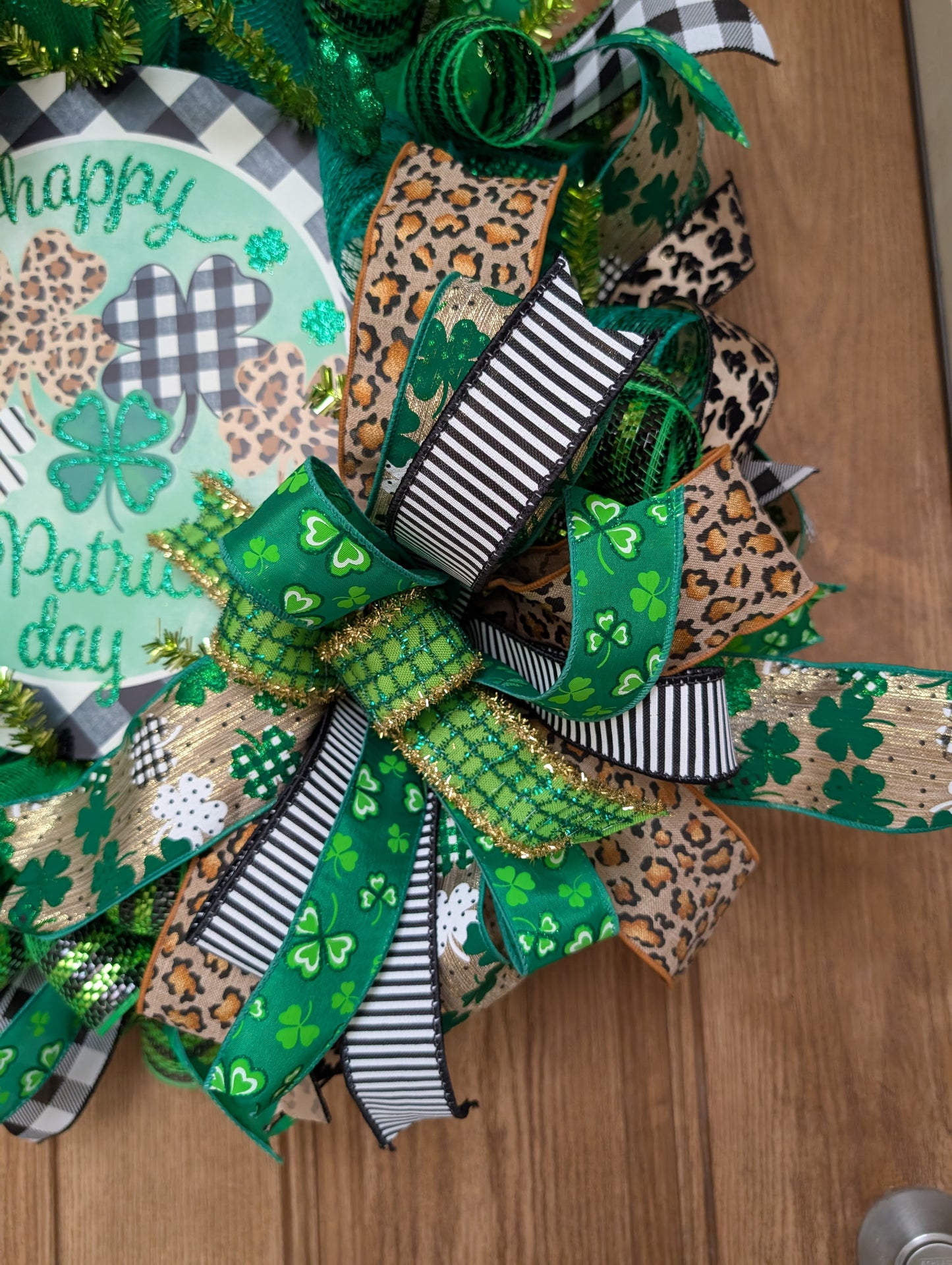 St Patrick's Day wreath door hanger