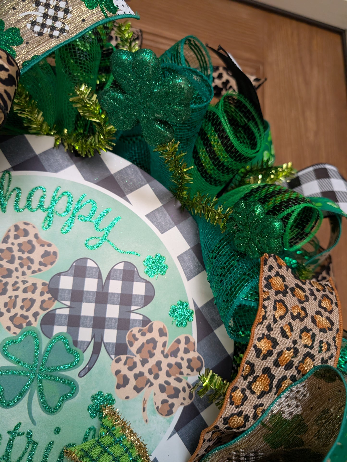 St Patrick's Day wreath door hanger