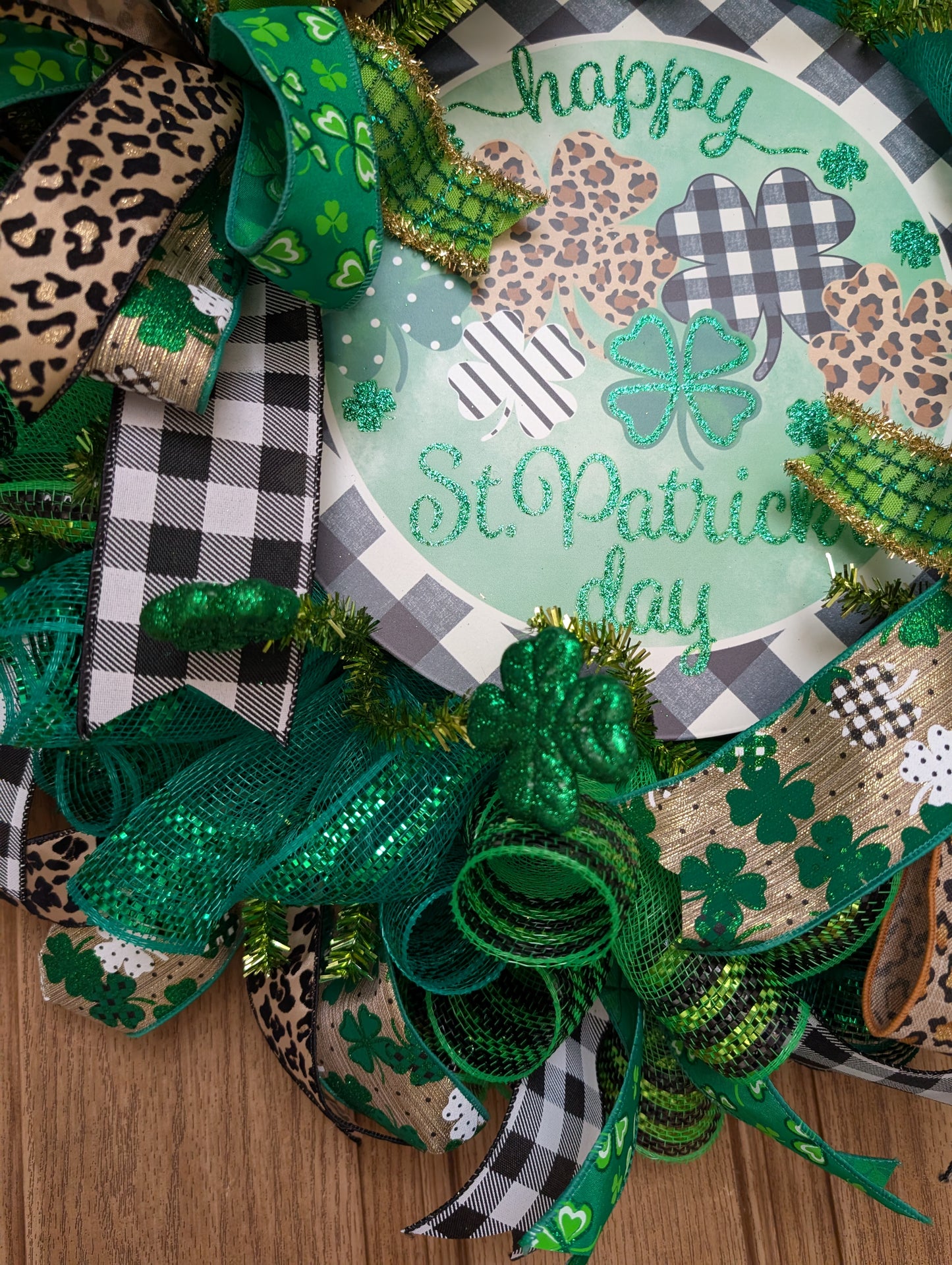 St Patrick's Day wreath door hanger