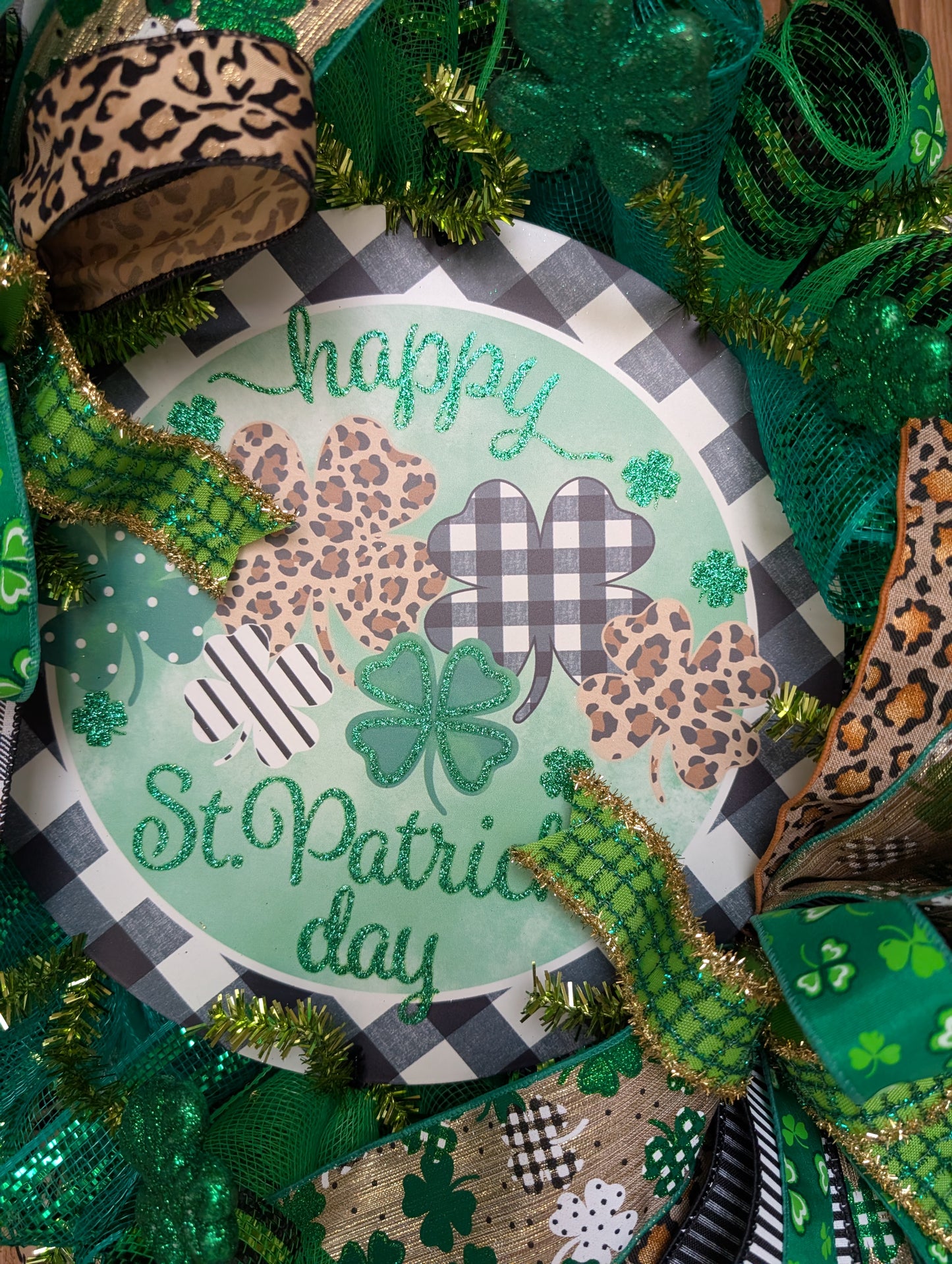 St Patrick's Day wreath door hanger