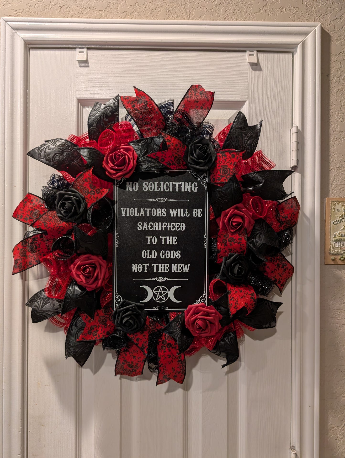 No Soliciting Everyday or Halloween wreath