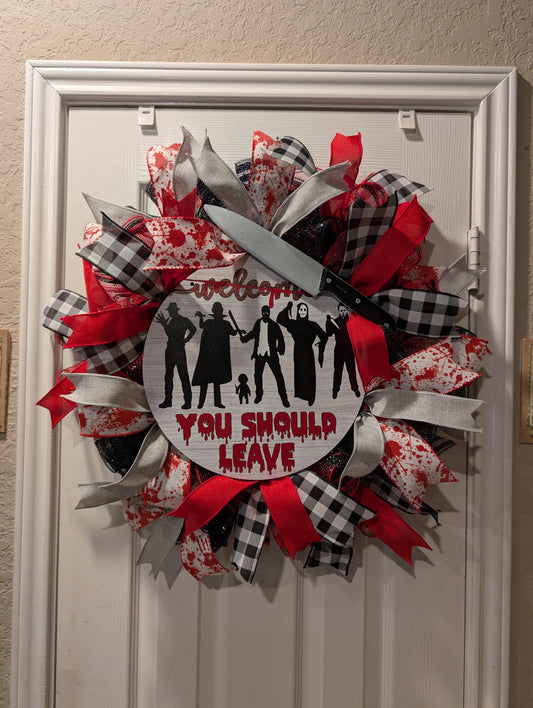 You Should Leave Halloween  wreath
