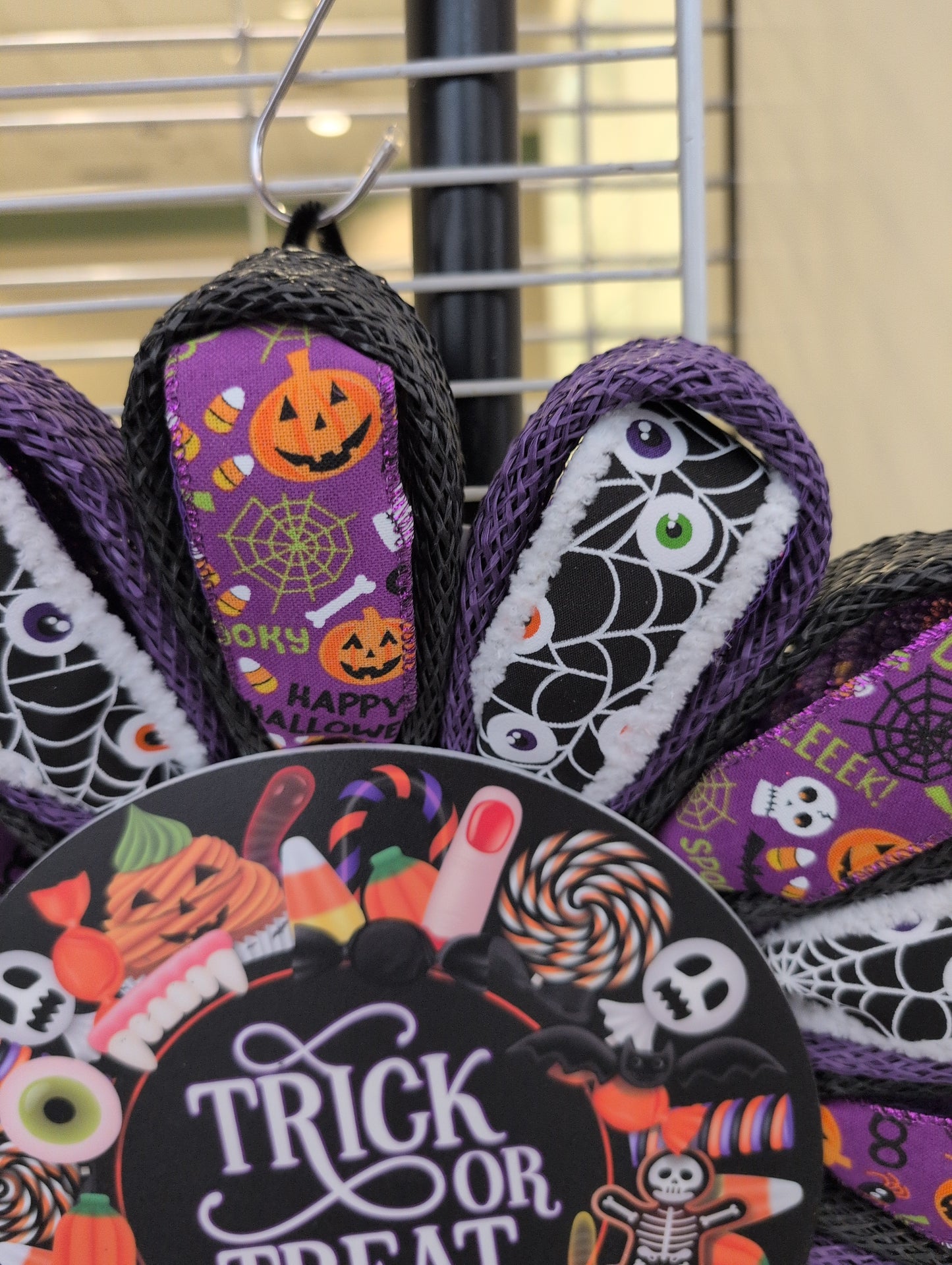 Halloween candy Trick or Treat, wreath is ready for your door!