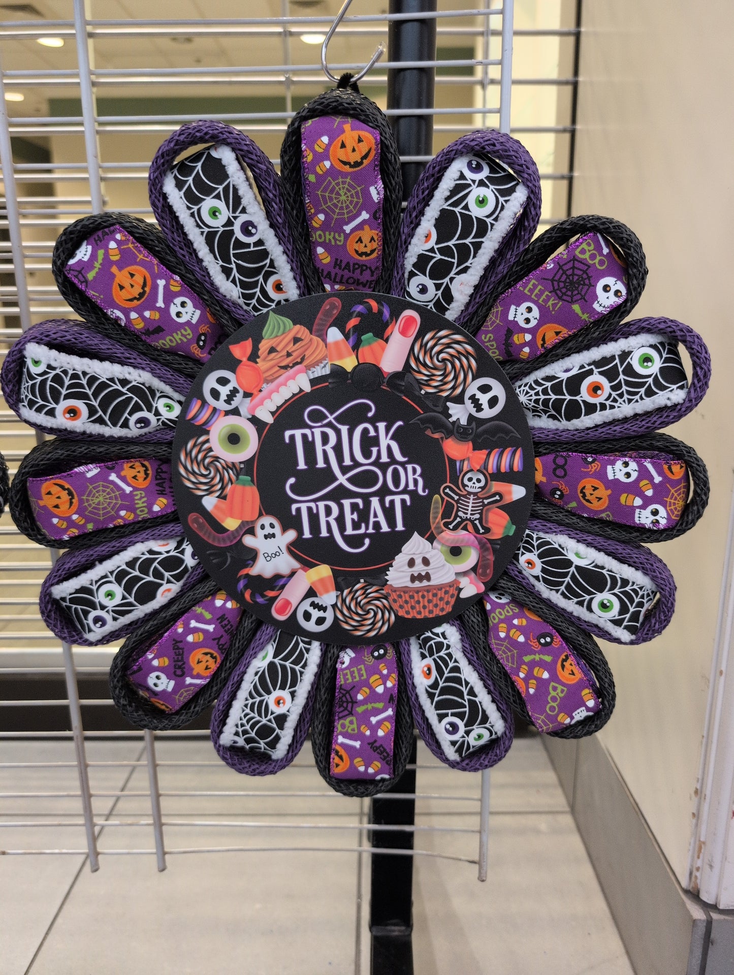Halloween candy Trick or Treat, wreath is ready for your door!