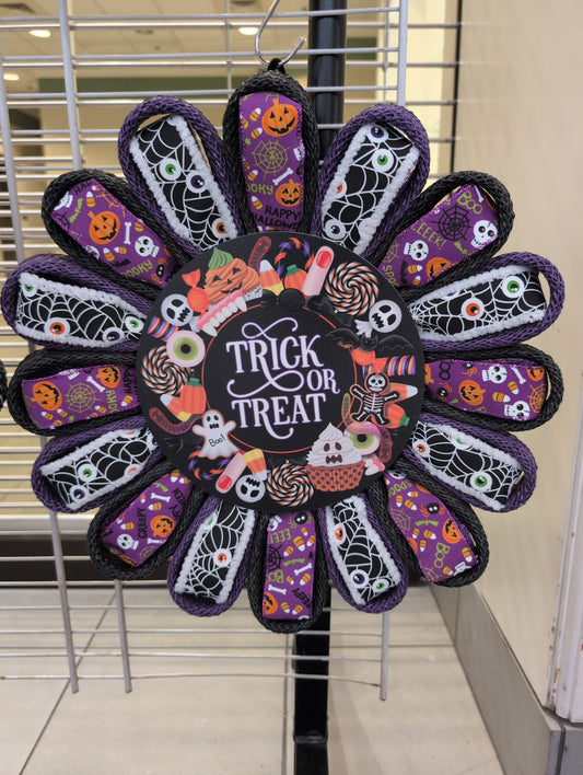 Halloween candy Trick or Treat, wreath is ready for your door!