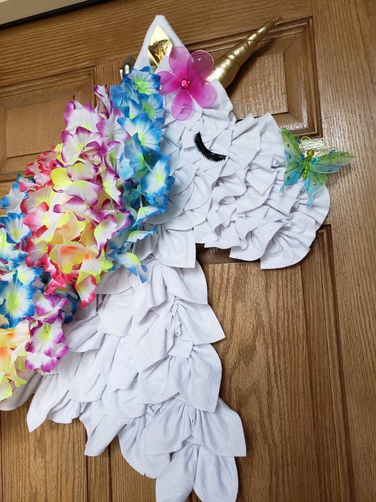 Unicorn, horse, tropical, wreath, for your wall or door decor