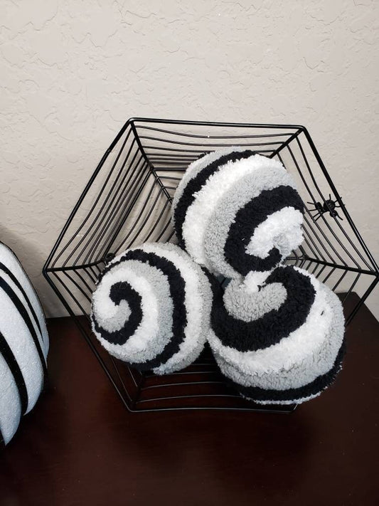 White, grey, and black ball wreath attachments or decorating ideas