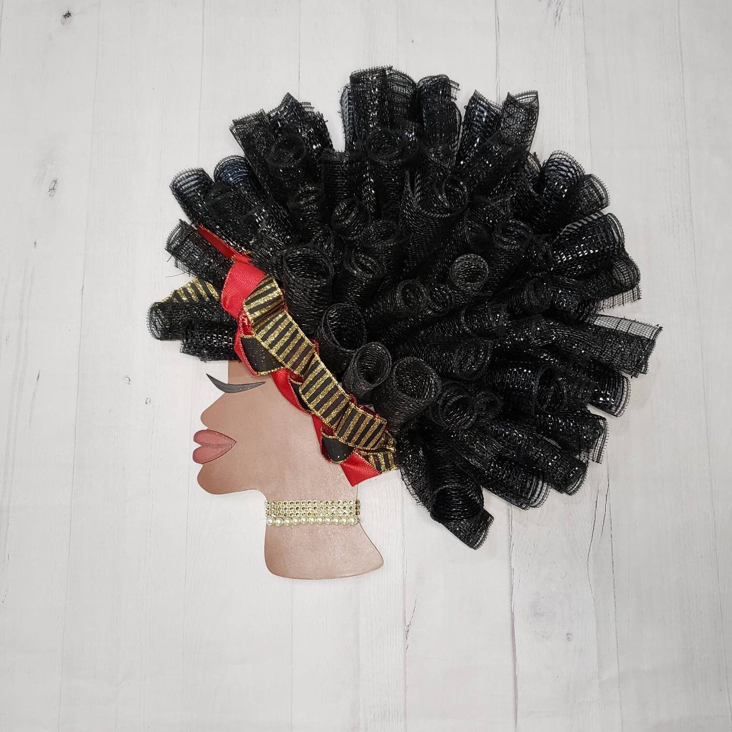 Make your own, Black History month, Diva, head, February, Spring, wreath or door decor.