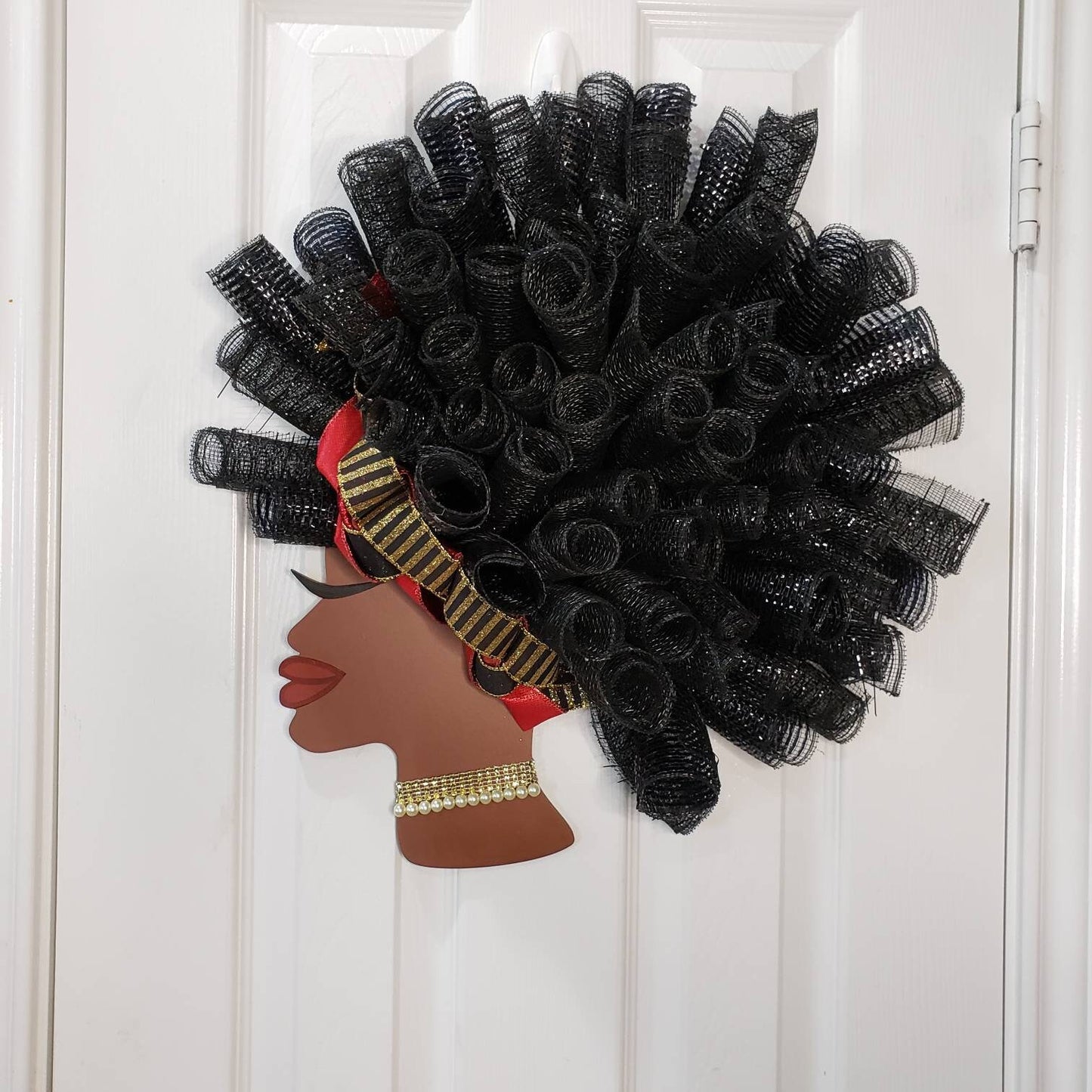 Make your own, Black History month, Diva, head, February, Spring, wreath or door decor.