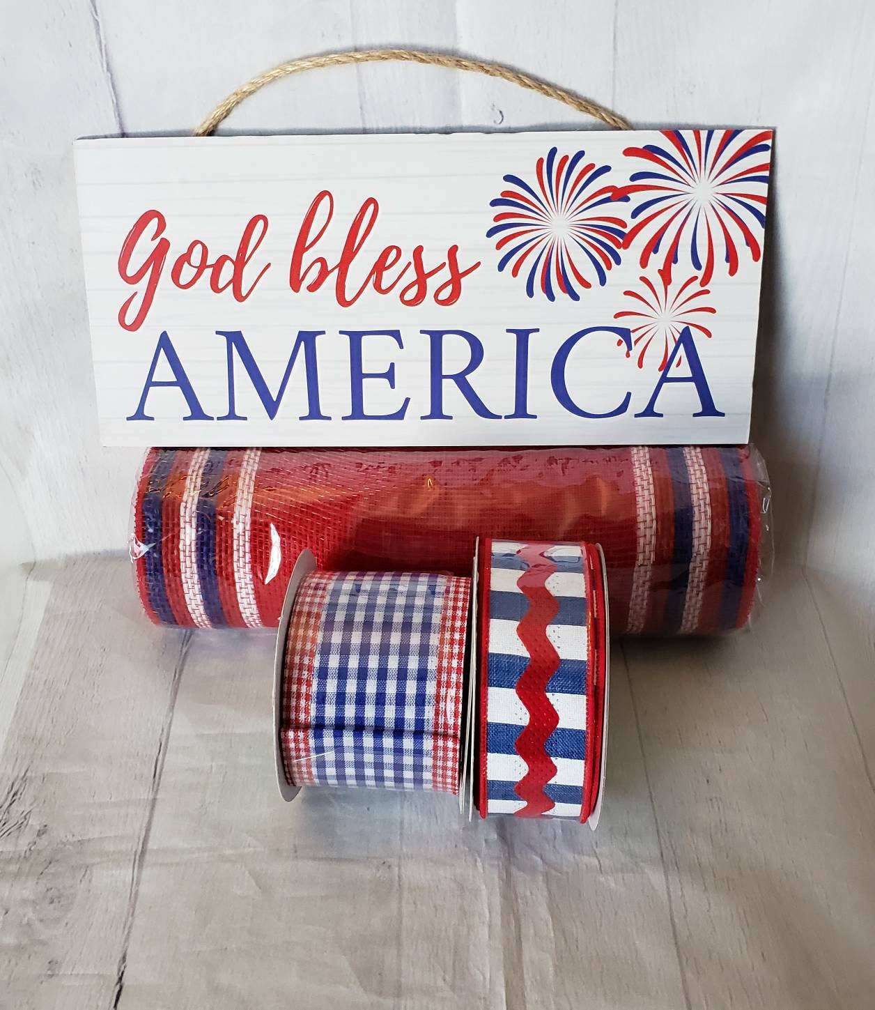 Memorial Day, 4th of July, America, God bless, summer, country, wreath kit