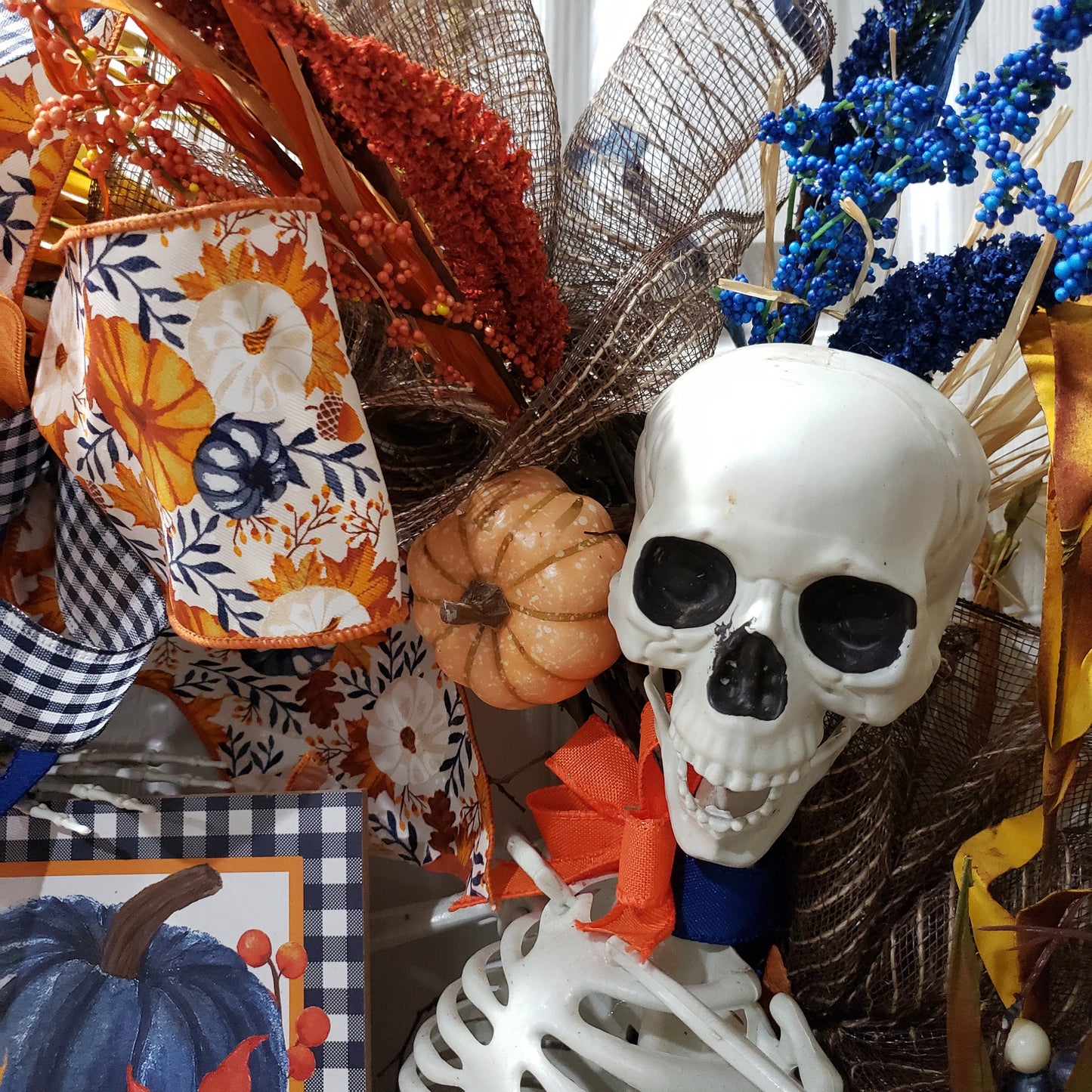 Mr Bones, skeleton, Halloween, fall, grapevine, twig wreath is ready for your door!