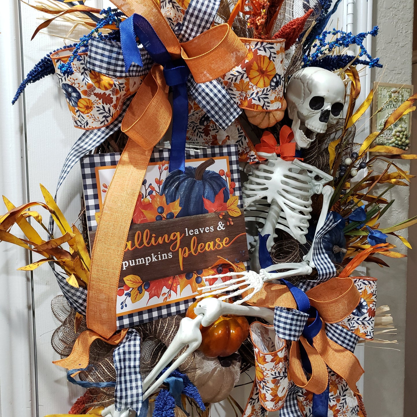 Mr Bones, skeleton, Halloween, fall, grapevine, twig wreath is ready for your door!