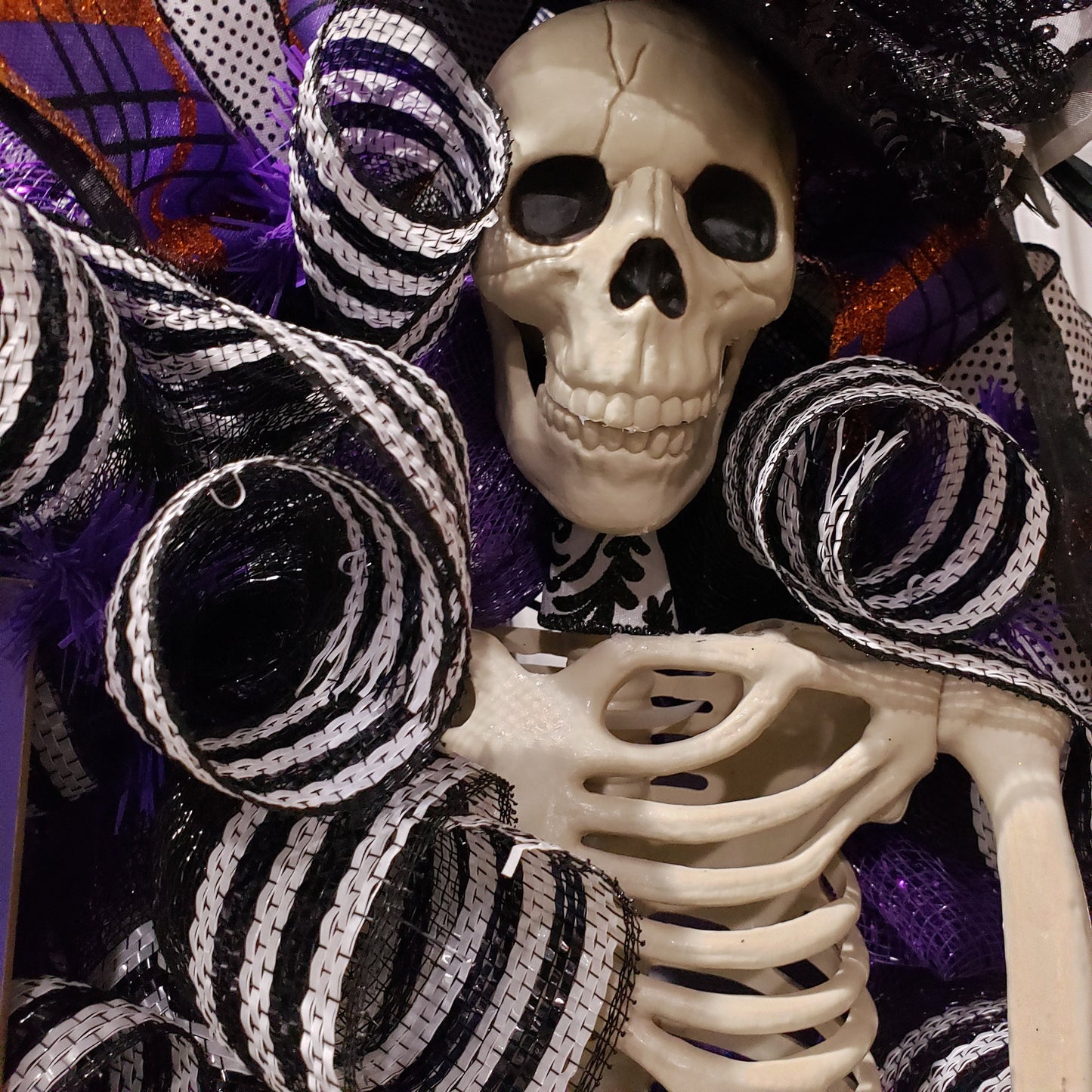 Mr Bones skeleton Halloween, wreath is ready for your door!