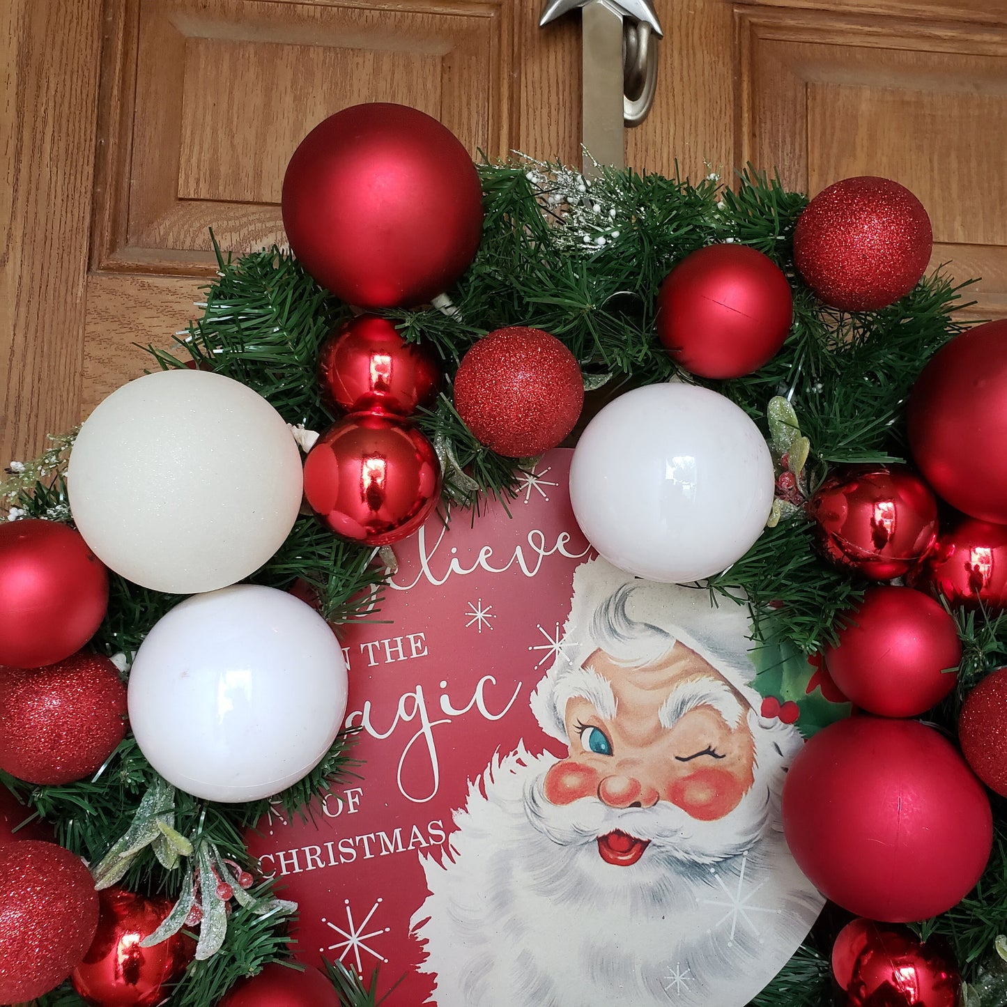 Merry Christmas, Santa, wreath, is perfect for your, front door or wall decor.