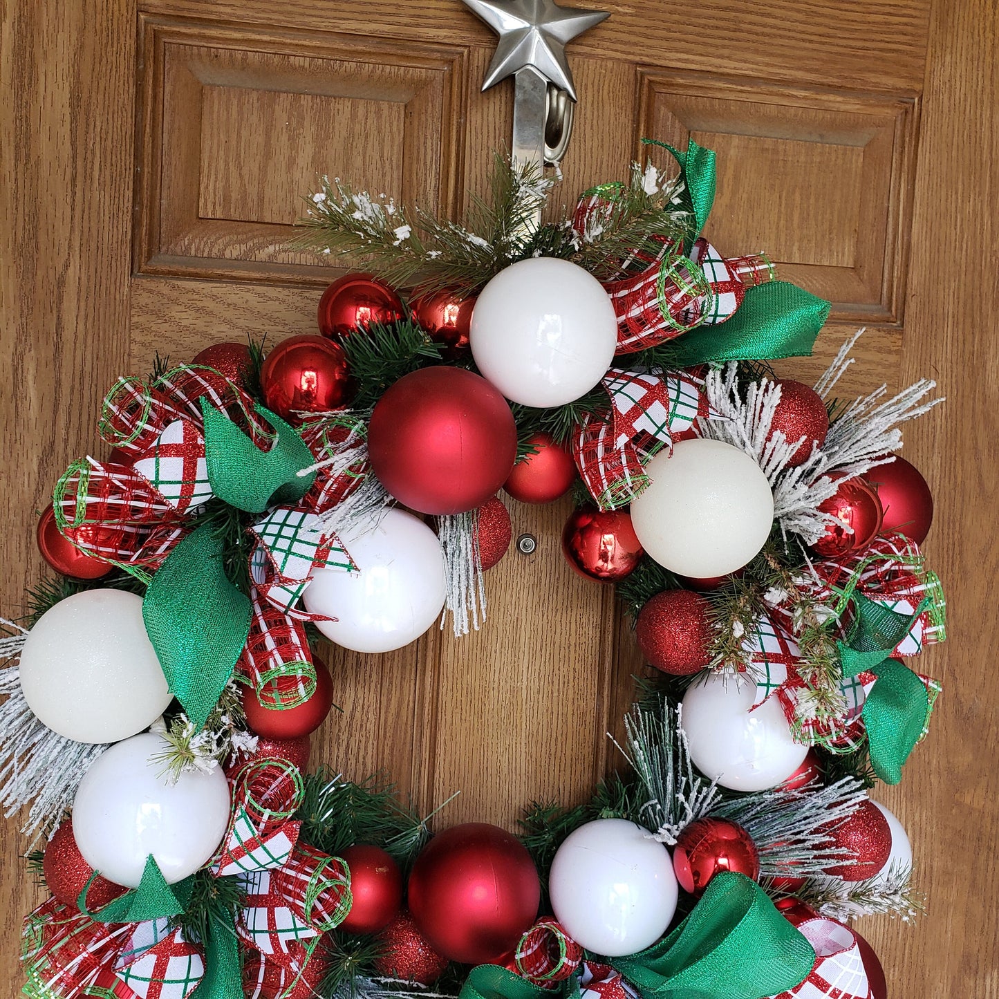 Large, wreath, is perfect for your, front door or wall decor.