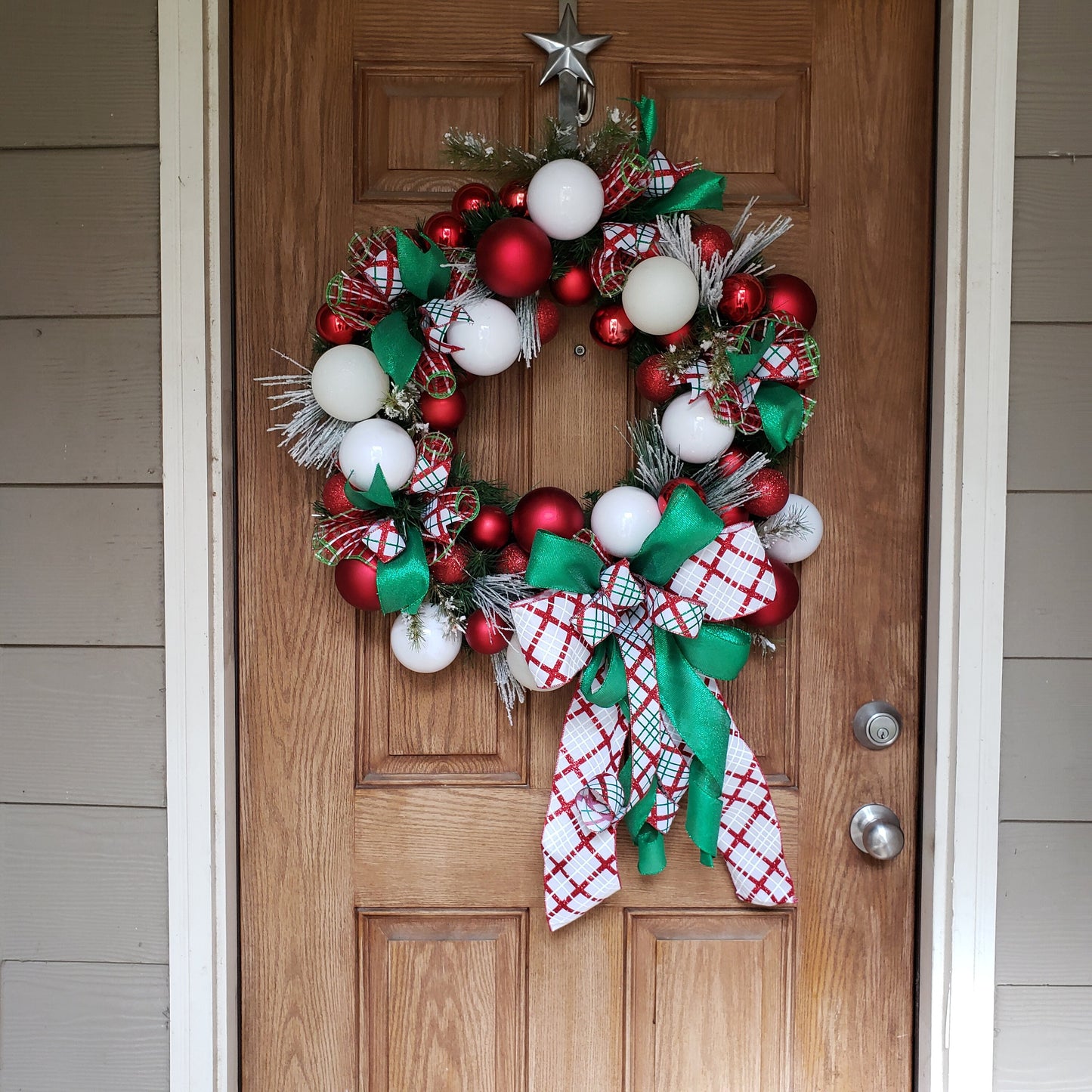 Large, wreath, is perfect for your, front door or wall decor.