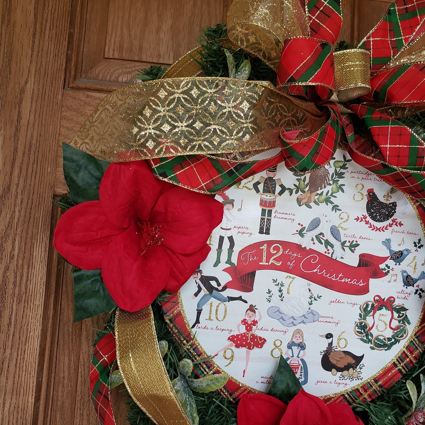 Twelve days of Christmas wreath for your front door or wall