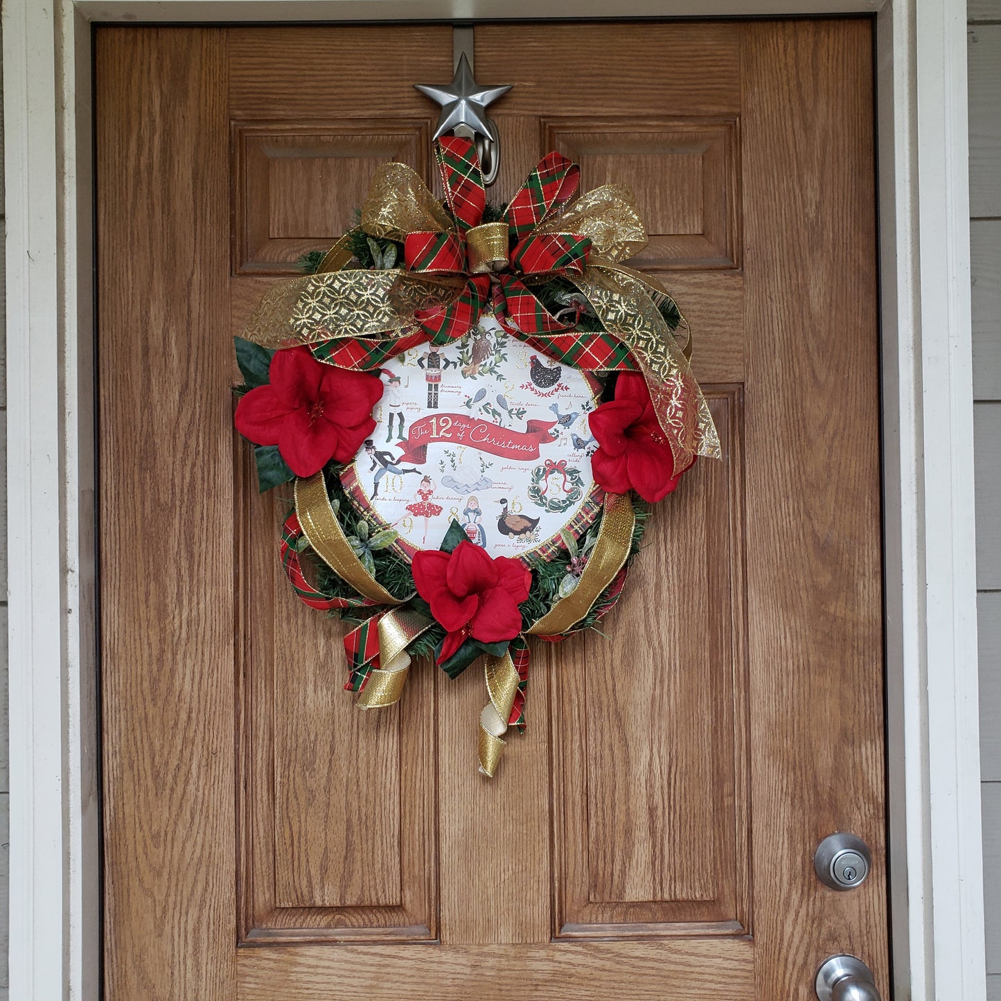 Twelve days of Christmas wreath for your front door or wall