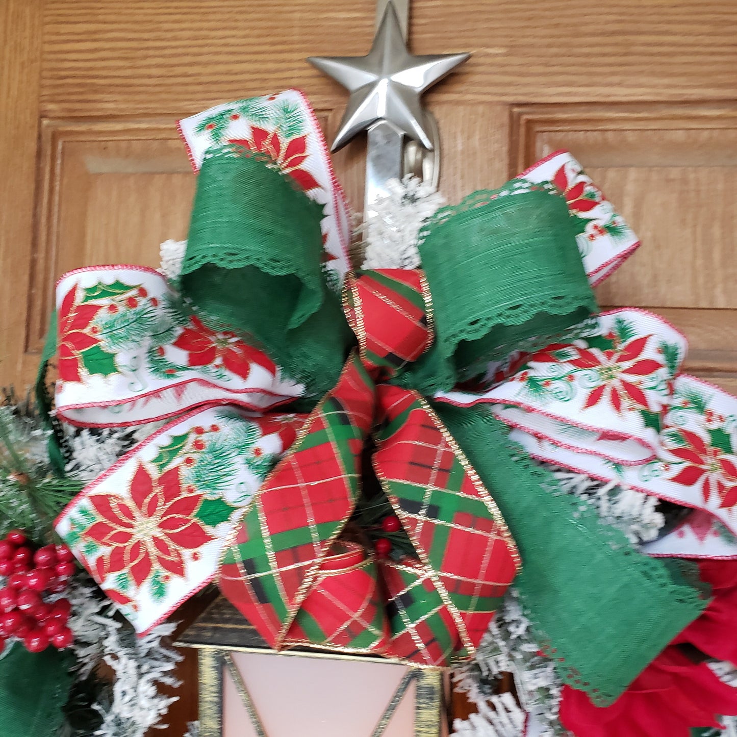 Light up lantern Christmas, wreath, is perfect for your, front door or wall decor.