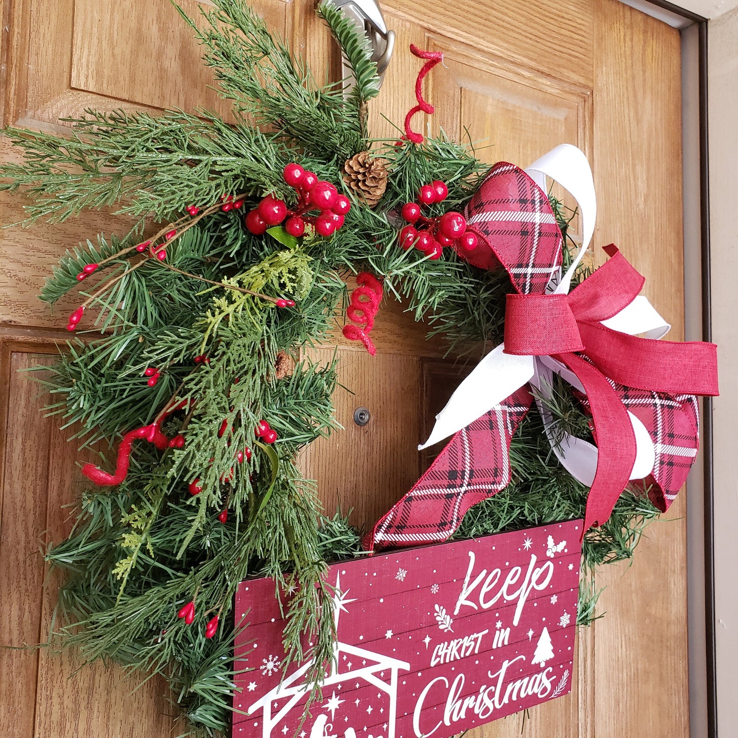 Keep the Christ in Christmas, wreath, is perfect for your, front door or wall decor.