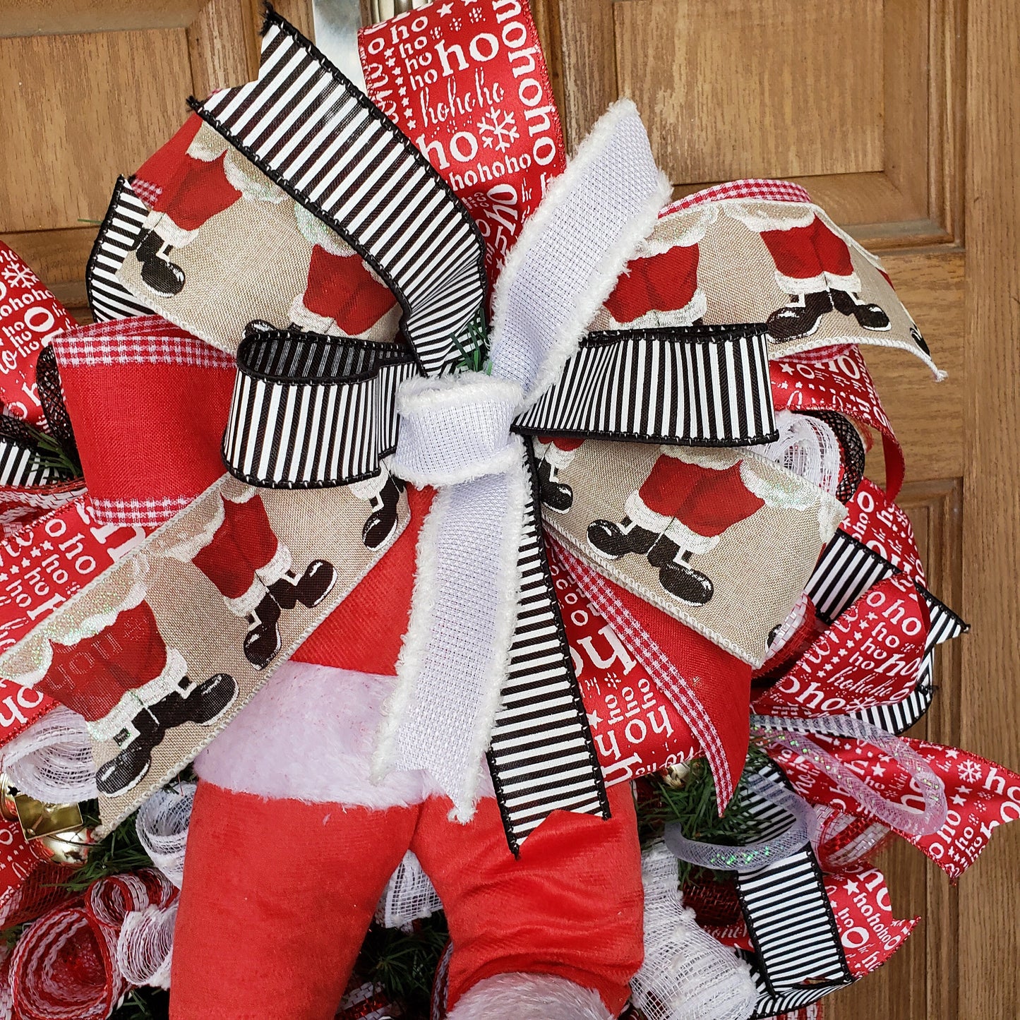 Santa, bootie, butt, wreath, is perfect for your, front door or wall decor.