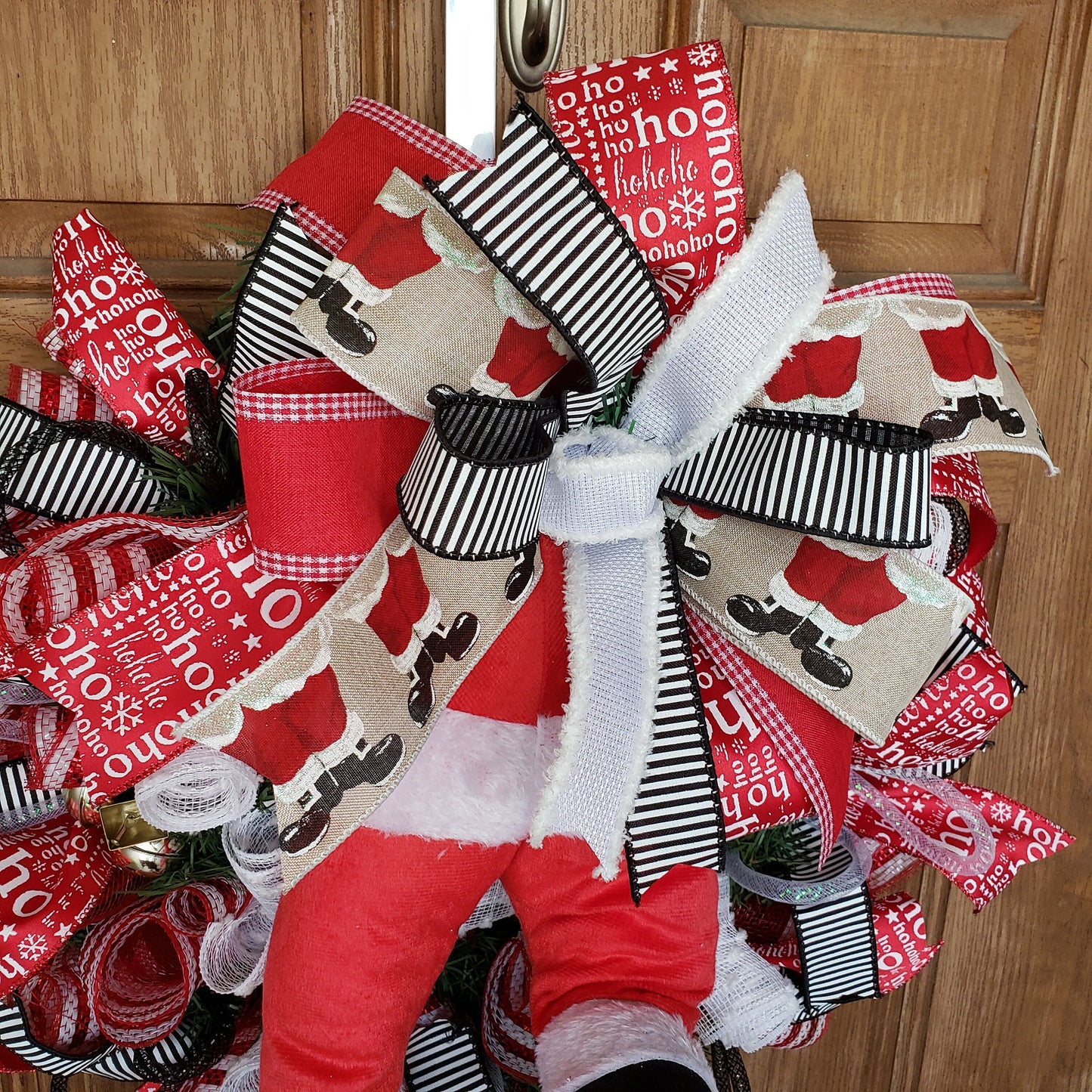 Santa, bootie, butt, wreath, is perfect for your, front door or wall decor.