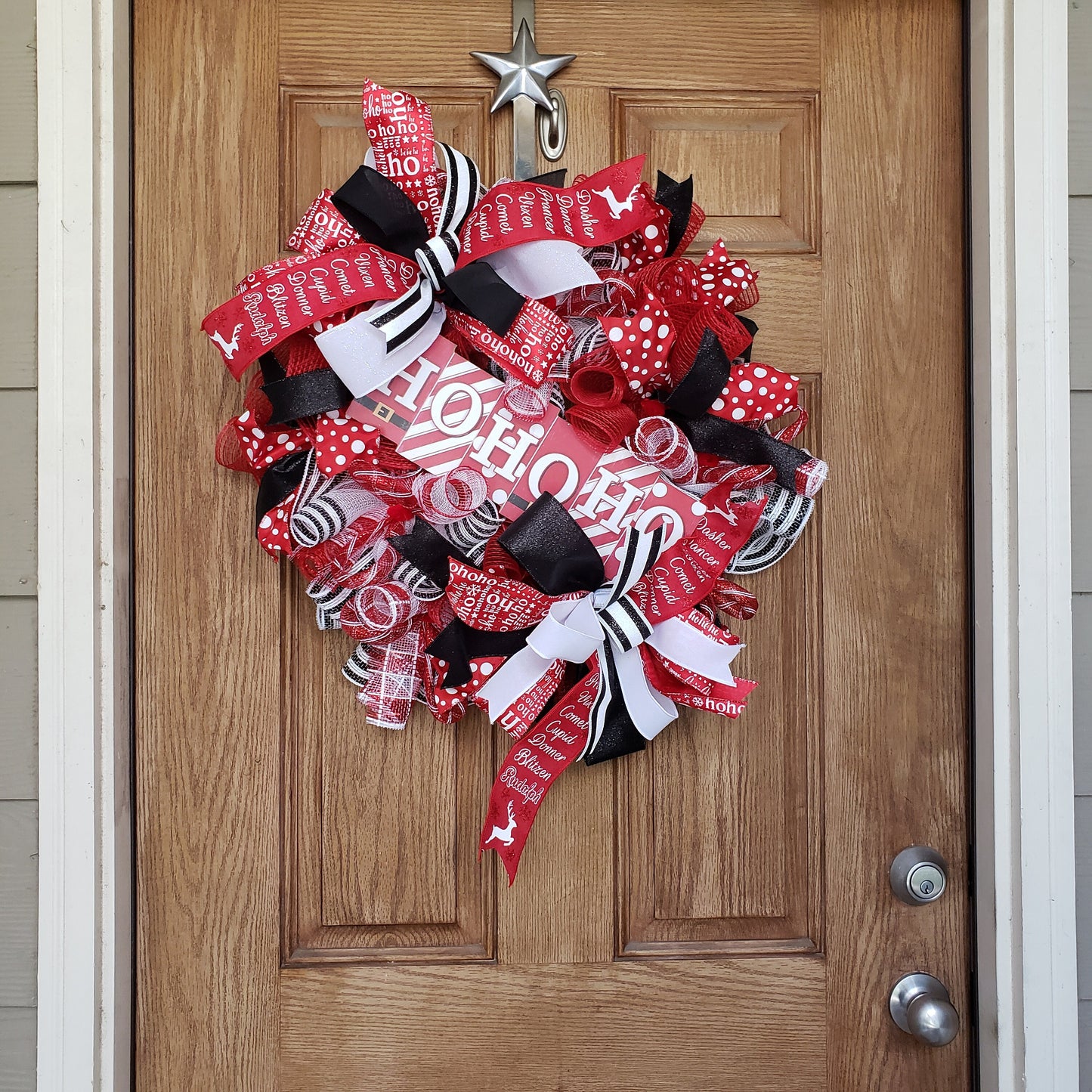 Santa, HOHOHO, wreath, is perfect for your, front door or wall decor.