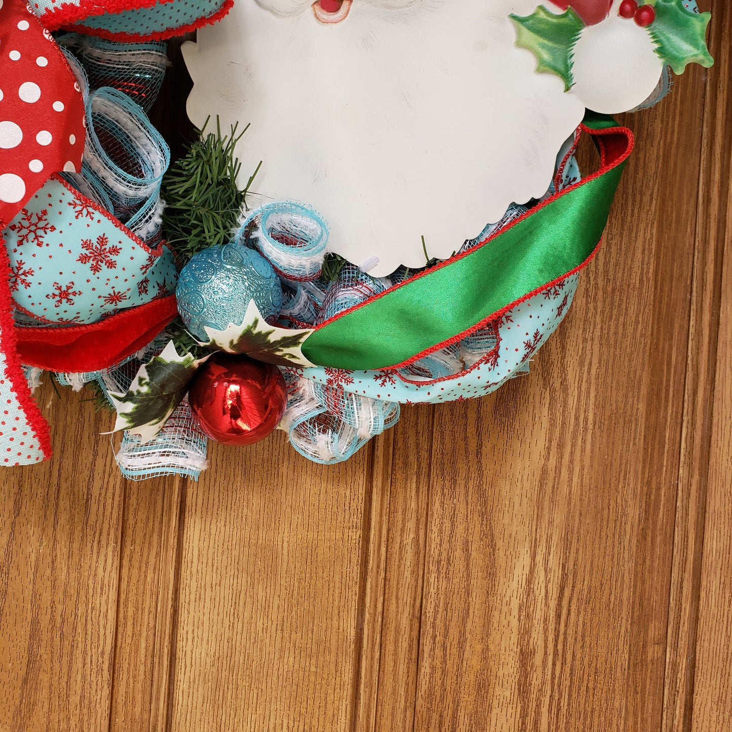 Santa, wreath, is perfect for your, front door or wall decor.