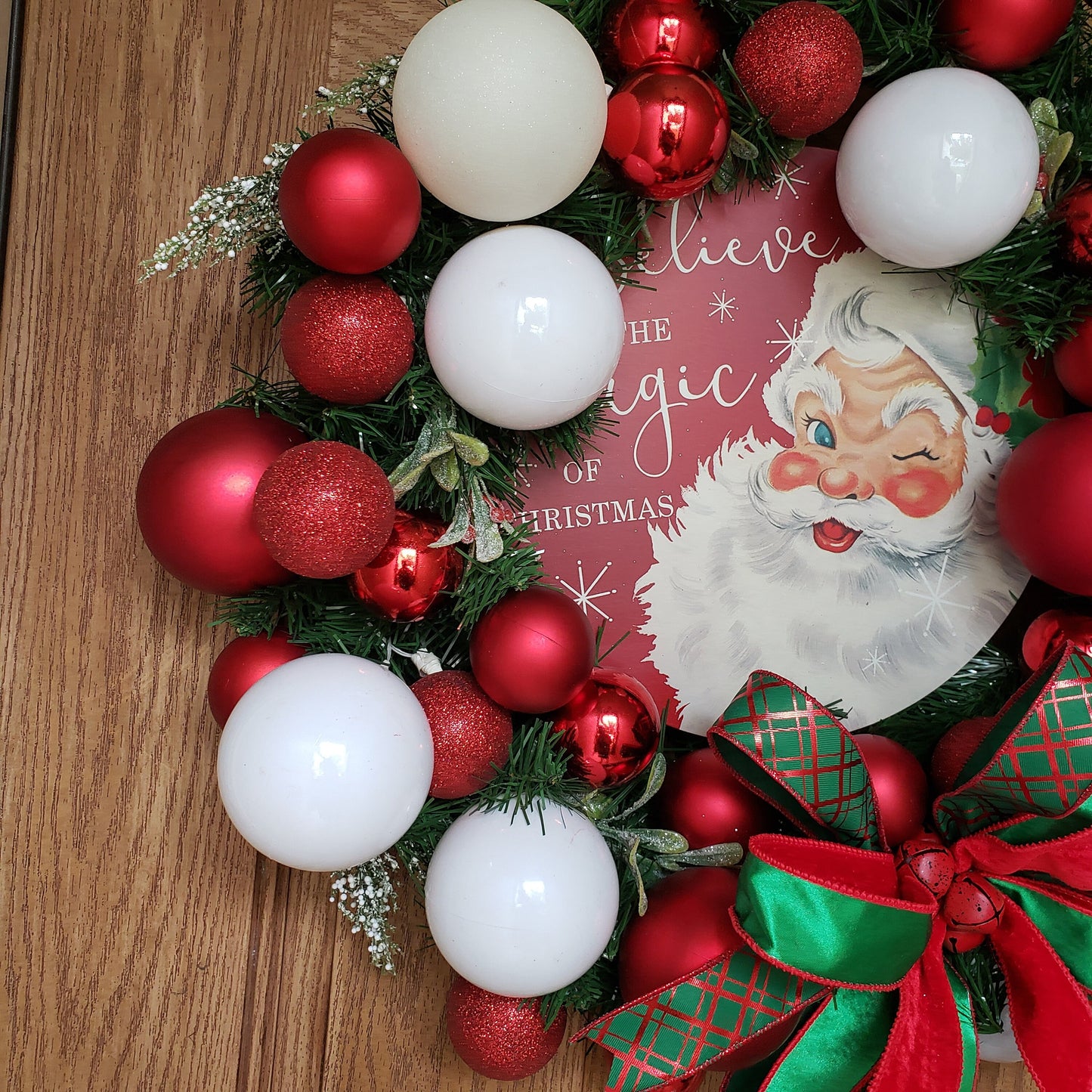 Merry Christmas, Santa, wreath, is perfect for your, front door or wall decor.