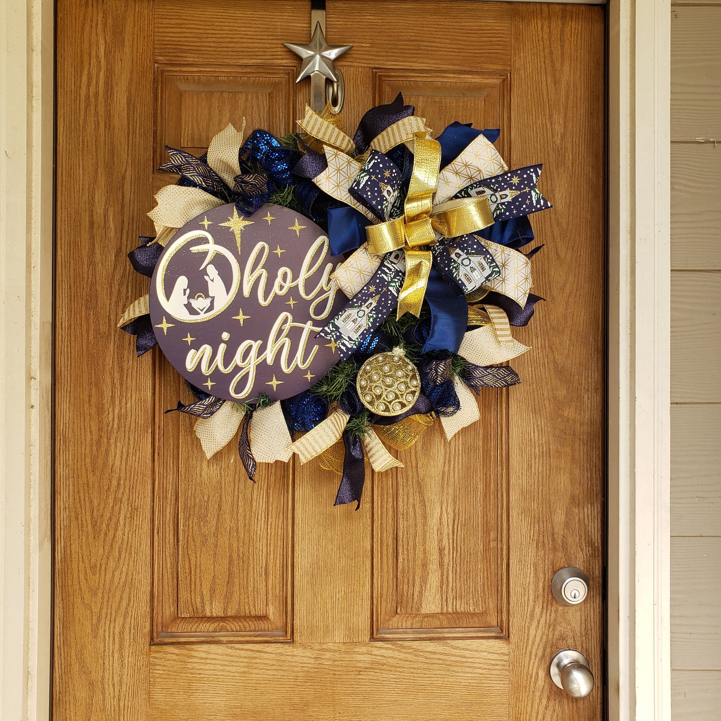 Oh Holly Night, wreath, is perfect for your, front door or wall decor.